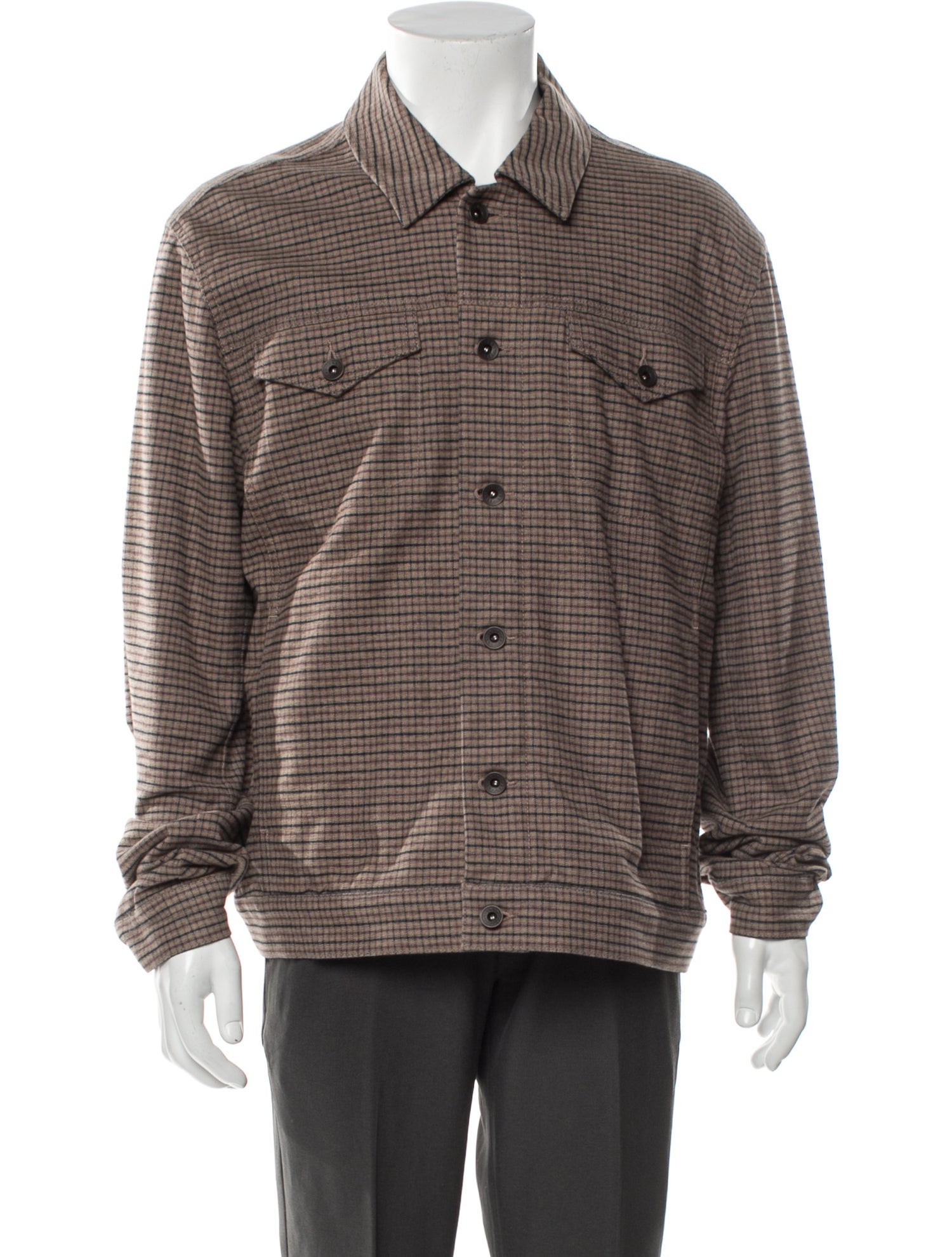 Veronique Branquinho Mandarin Collar Patch Jacket - Grey Outerwear