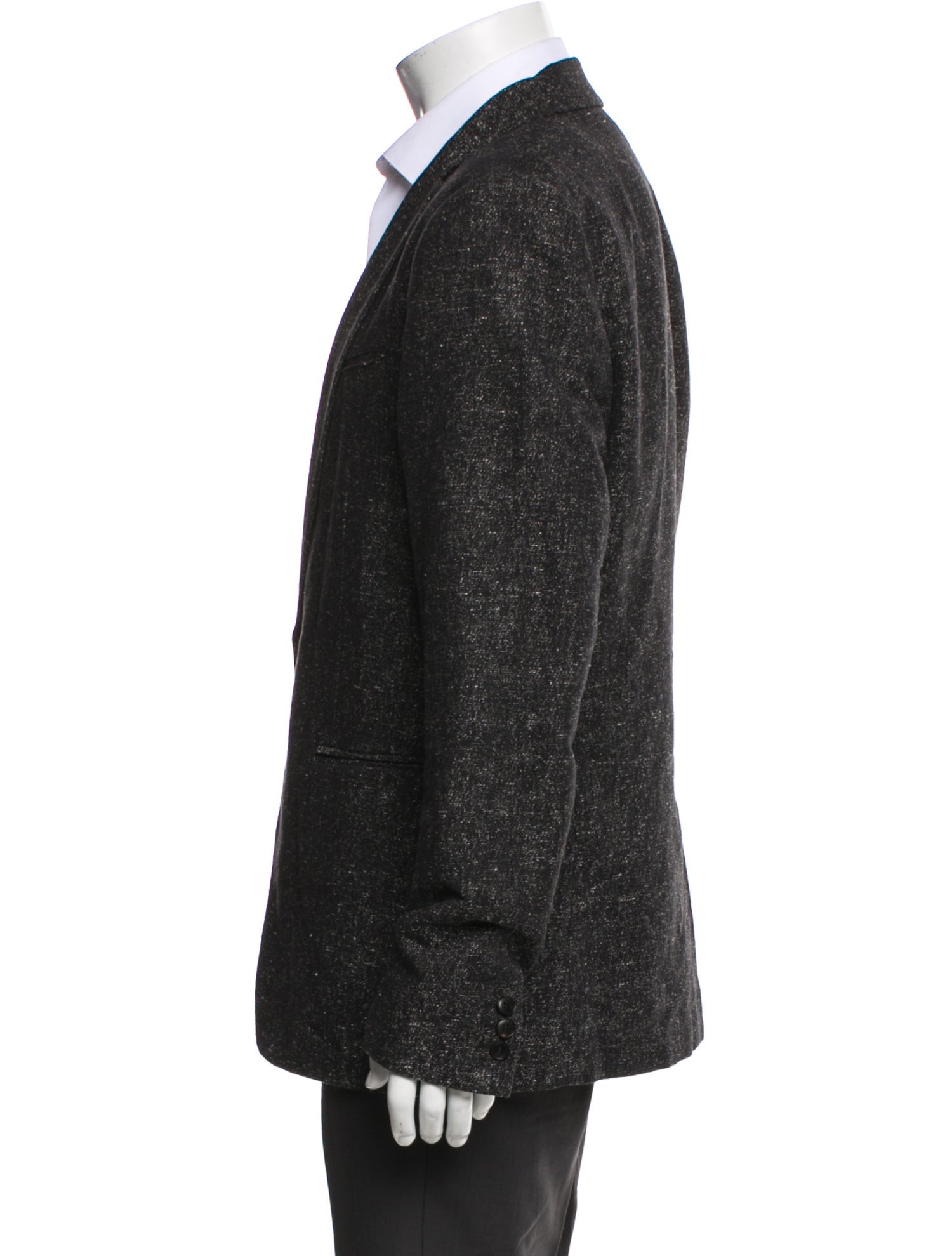John Varvatos Tweed Pattern Peacoat