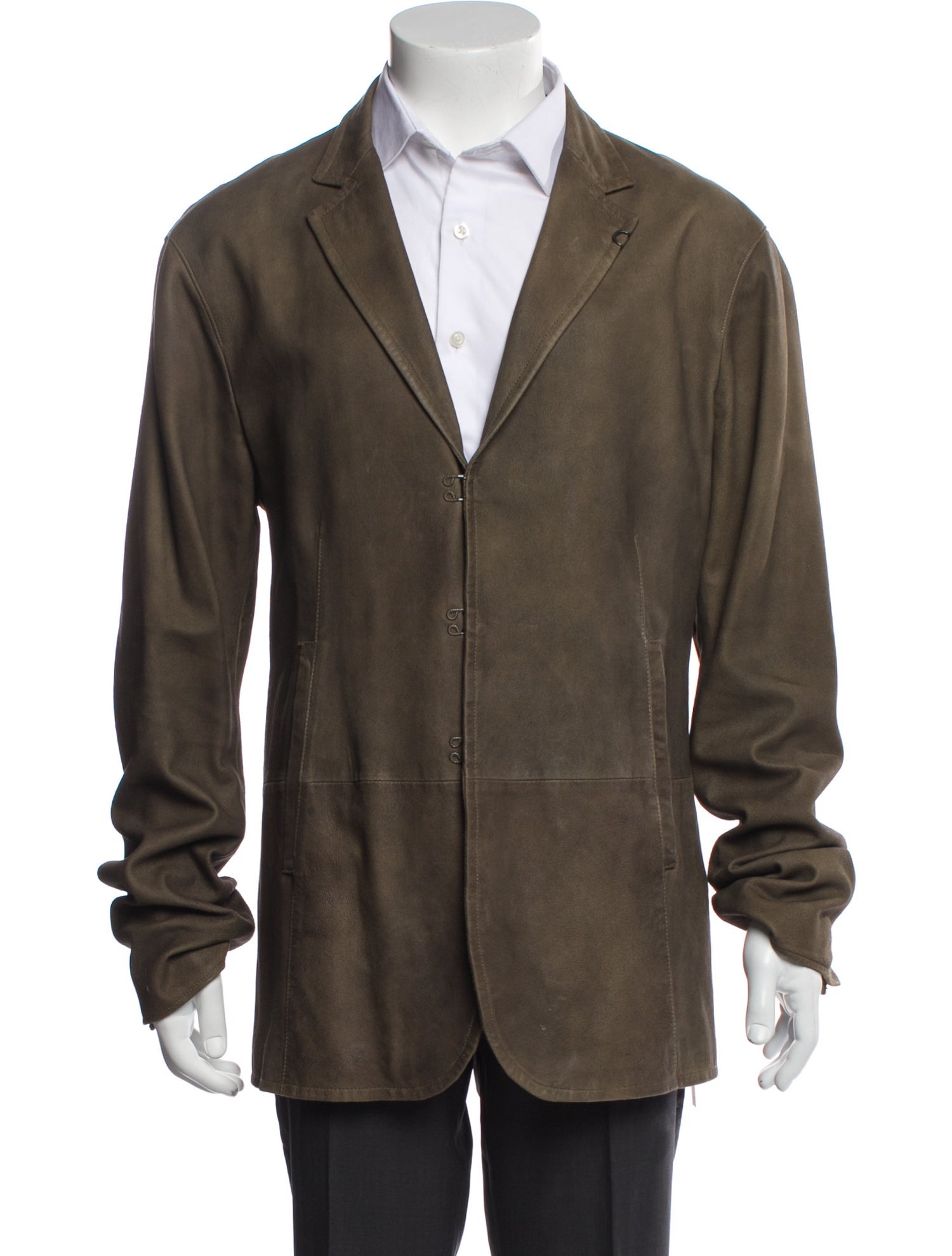 John Varvatos Goat Leather Overcoat
