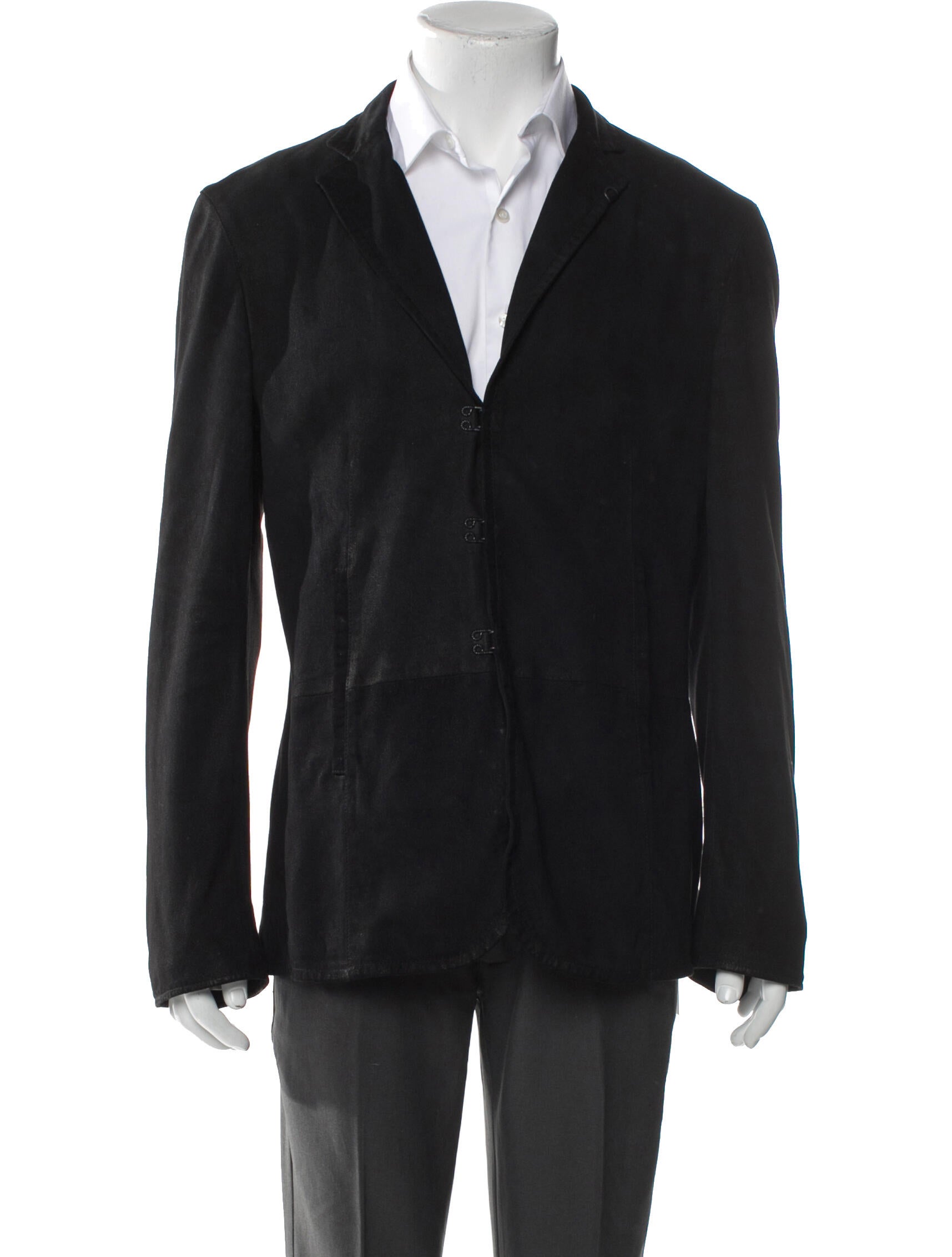 John Varvatos Suede Striped Overcoat