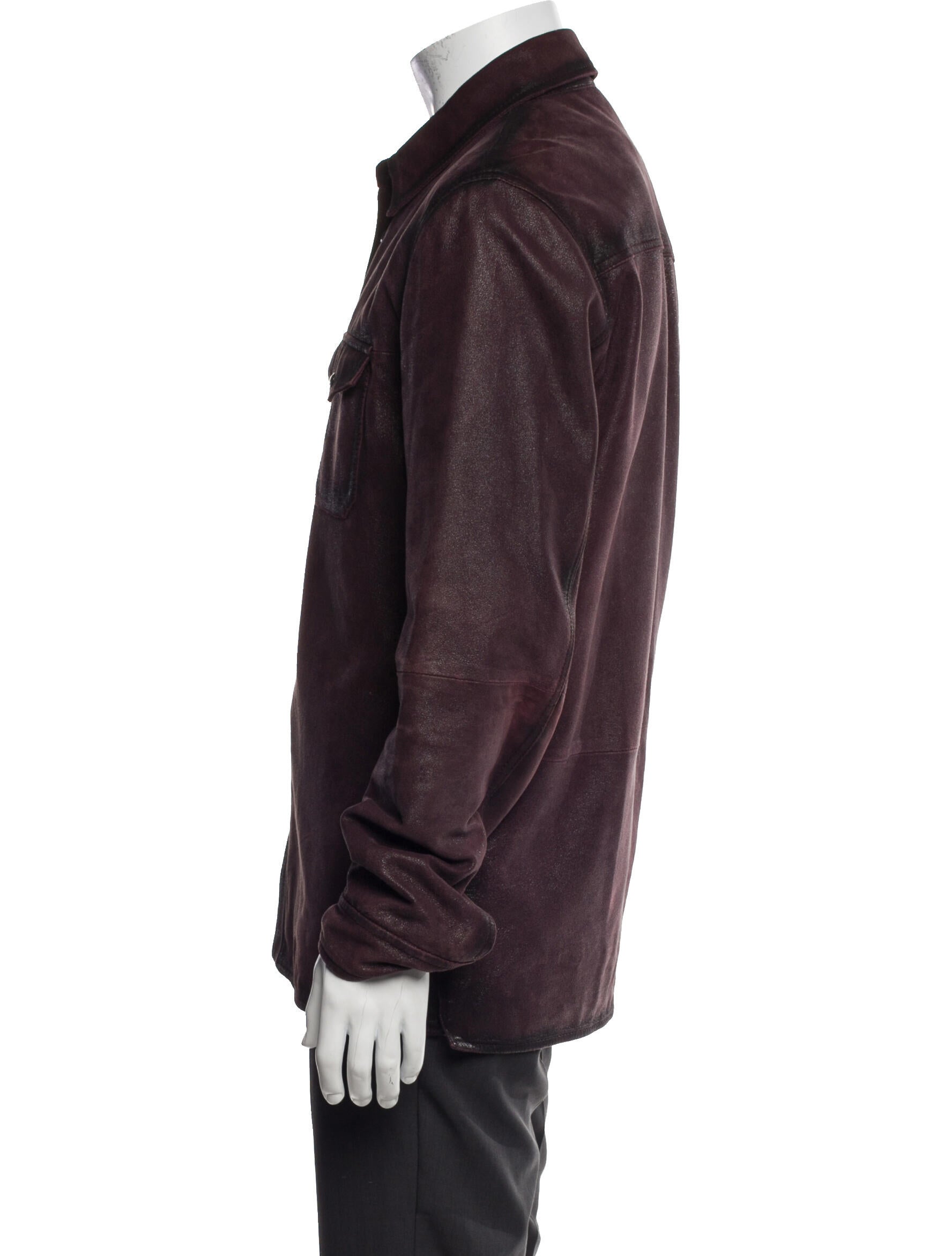 John Varvatos Goat Leather Trucker Jacket