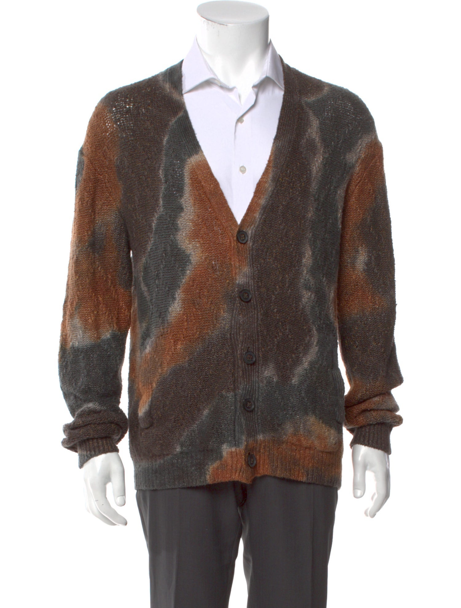 John Varvatos Linen Printed Cardigan