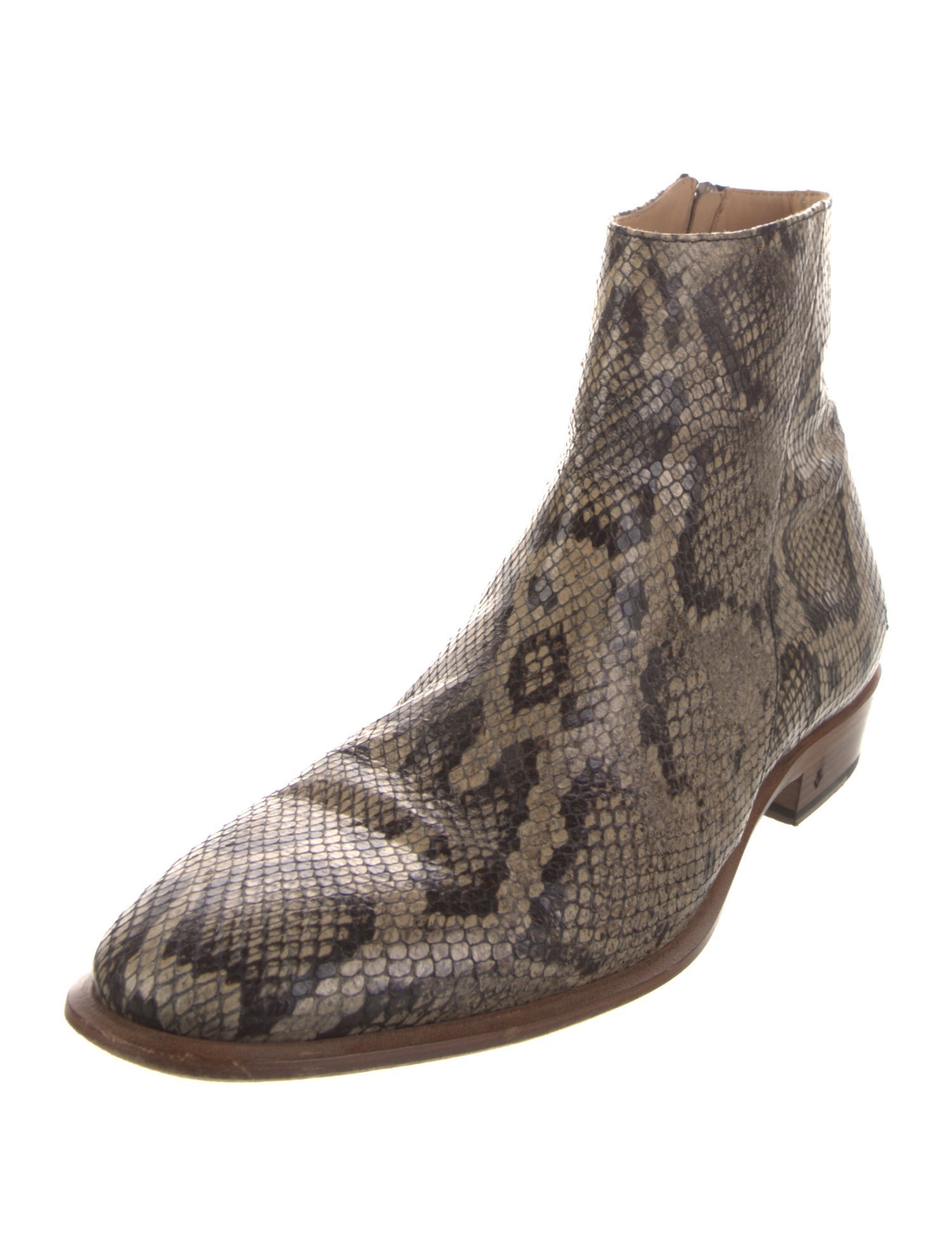 John Varvatos Leather Animal Print Boots