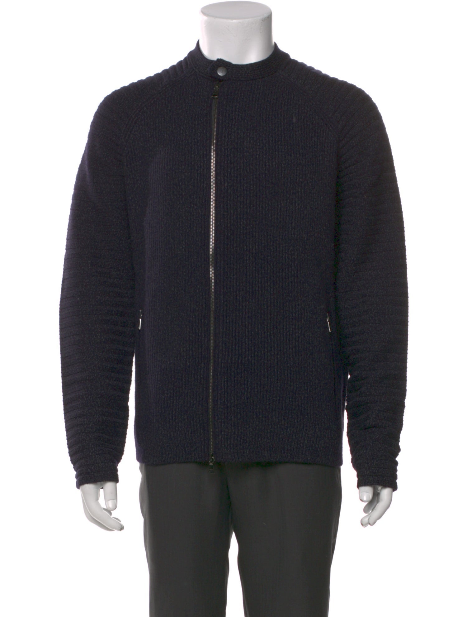 John Varvatos Wool Mock Neck Cardigan