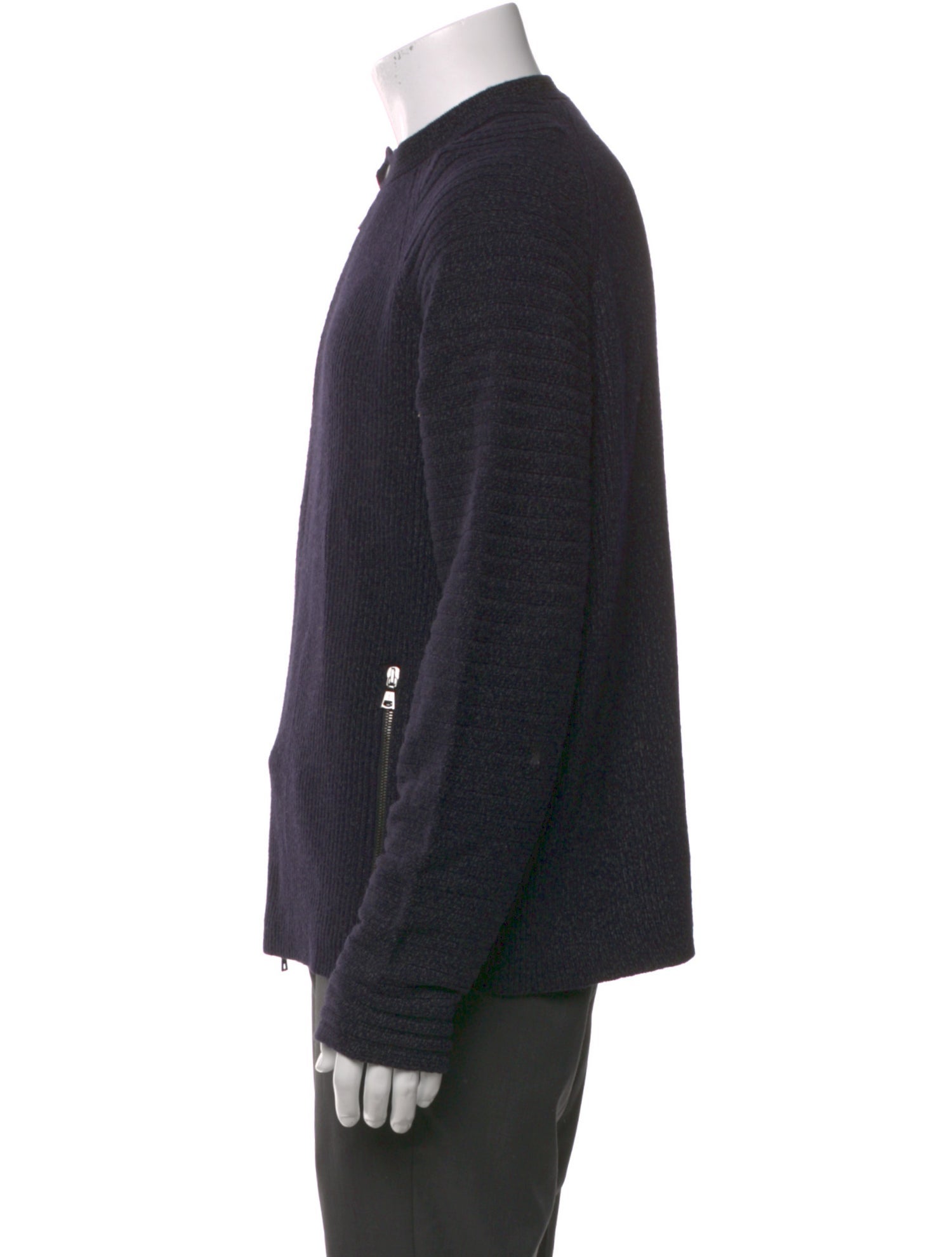 John Varvatos Wool Mock Neck Cardigan