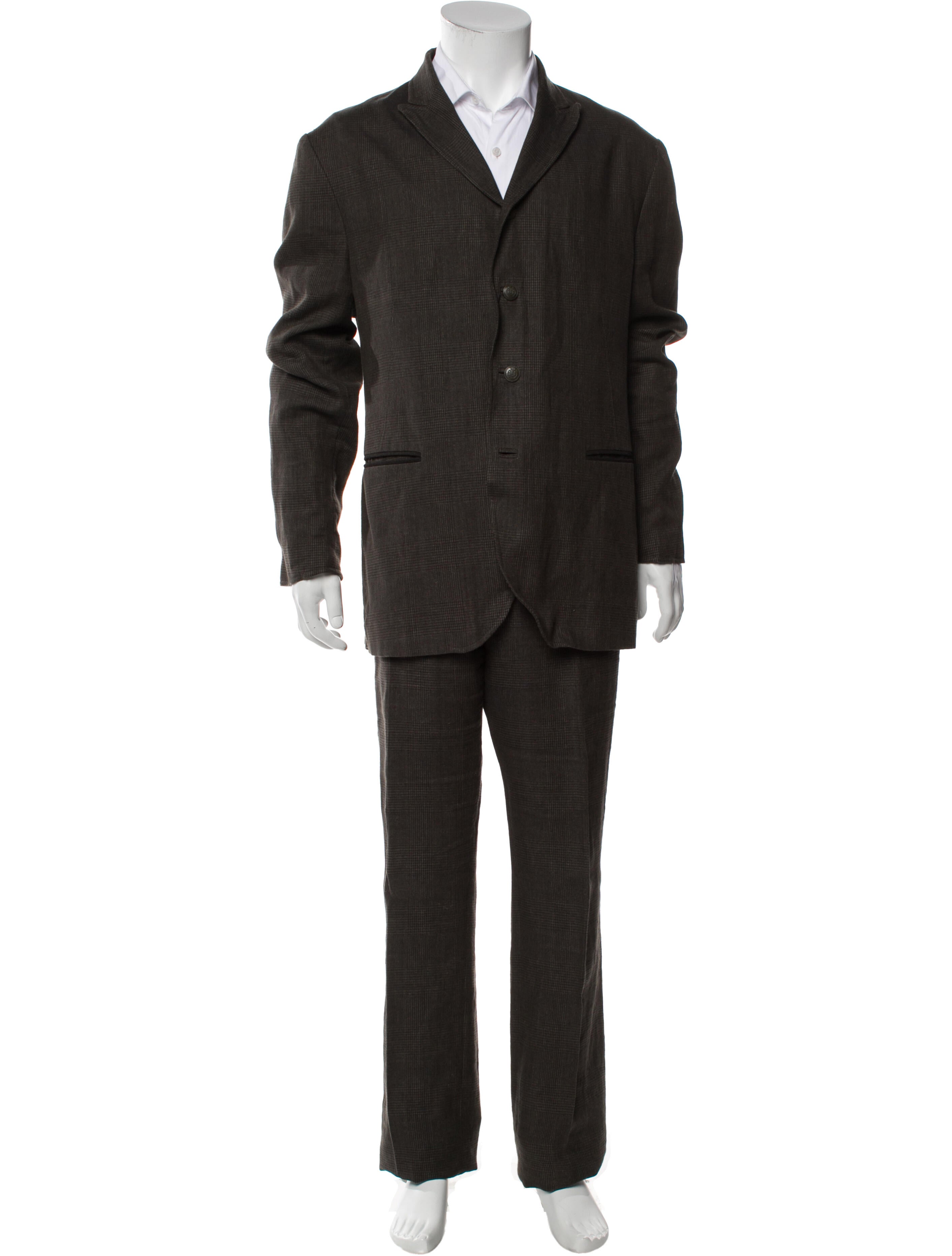 John Varvatos Plaid Print Two-Piece Suit