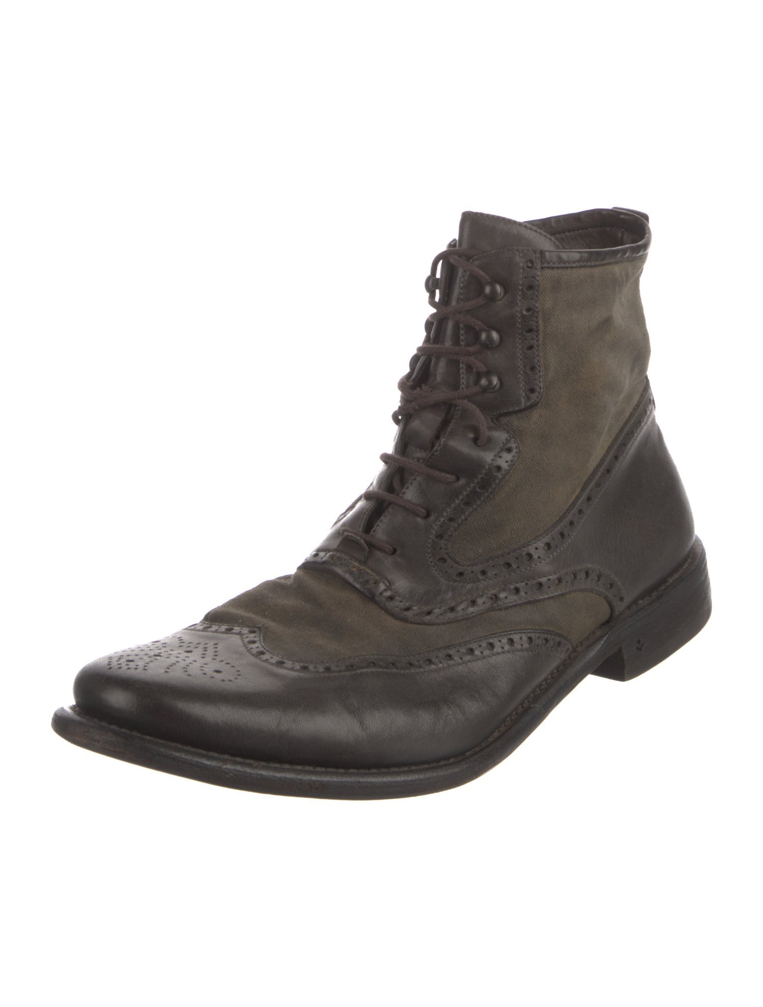 John Varvatos Leather Lace-Up Boots
