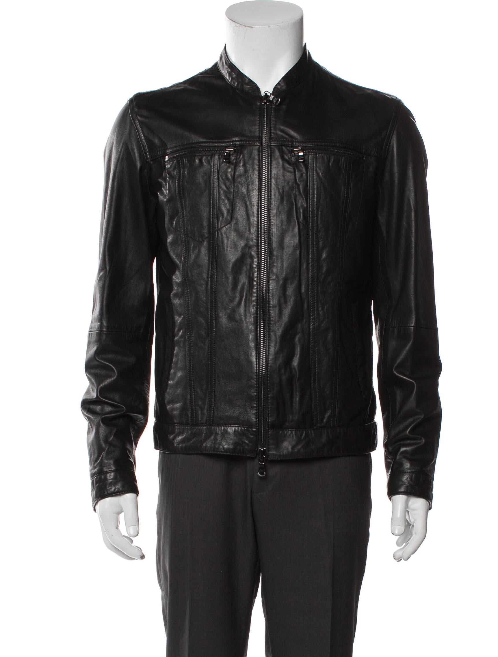 John Varvatos Eel Skin Moto Jacket