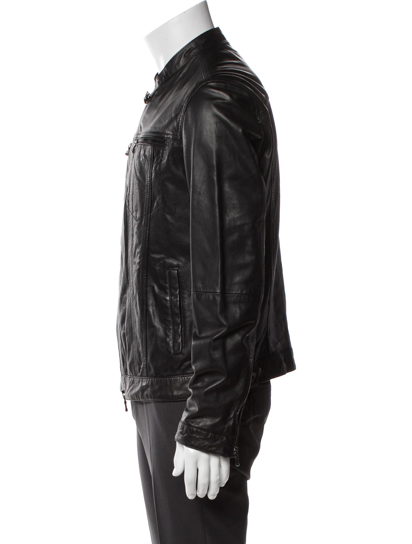 John Varvatos Eel Skin Moto Jacket