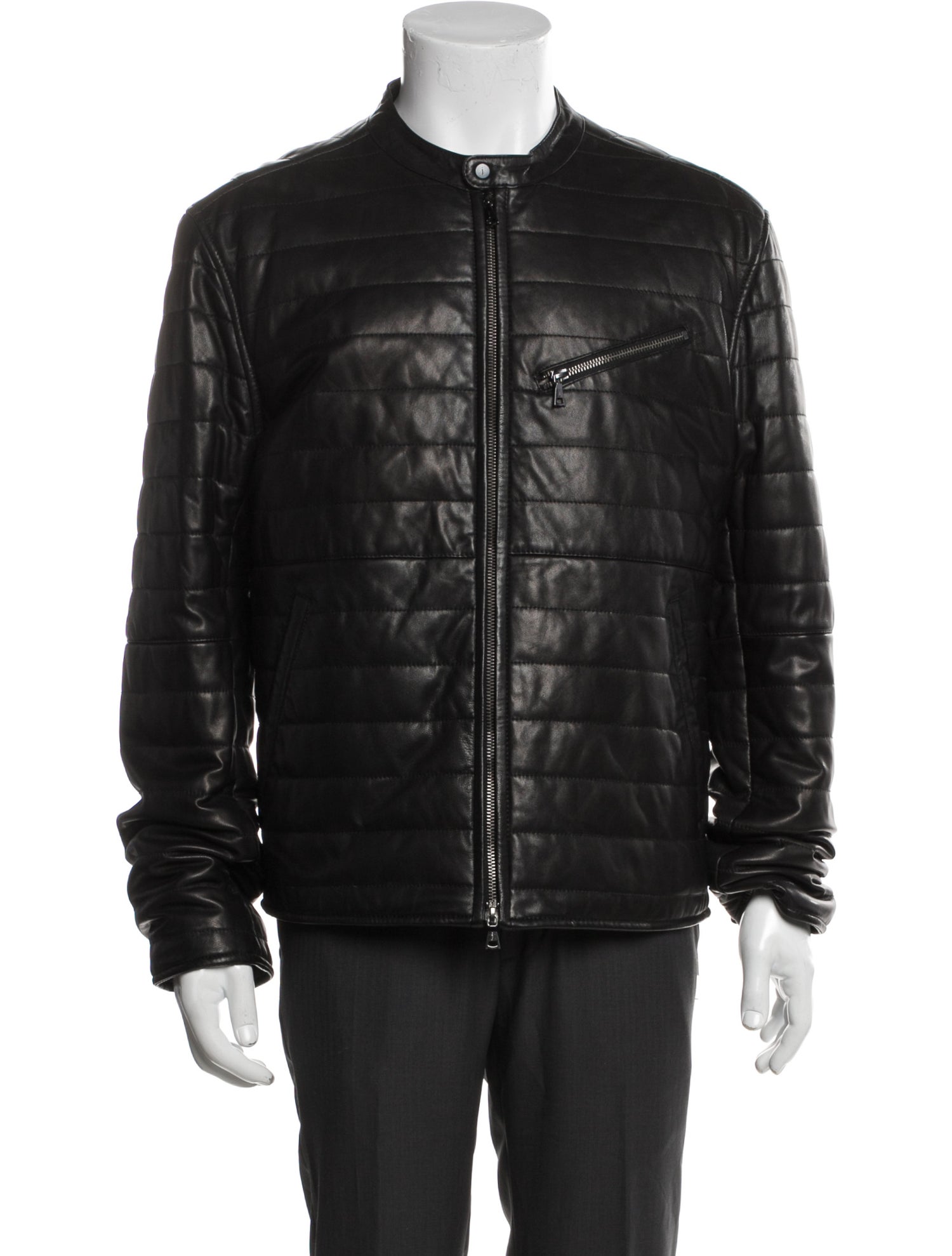 John Varvatos Leather Puffer Coat