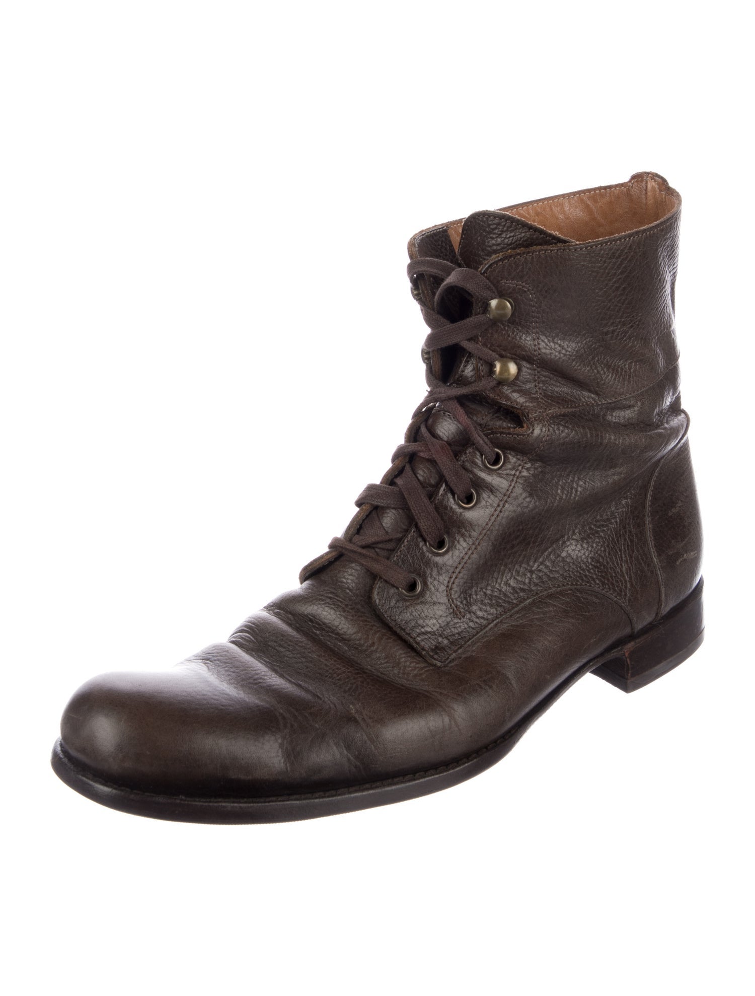 John Varvatos Leather Lace-Up Boots