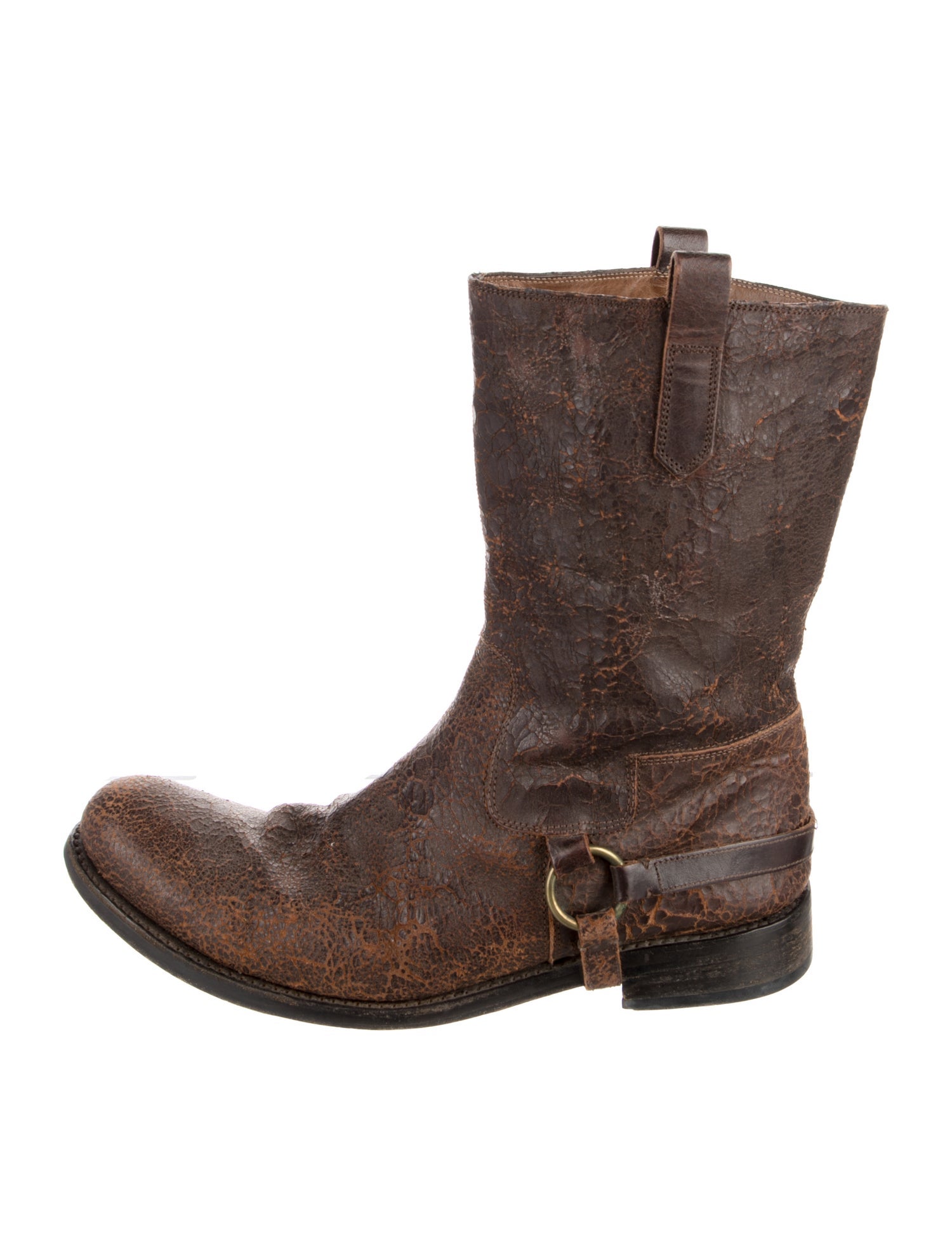 John Varvatos Leather Distressed Accents Boots