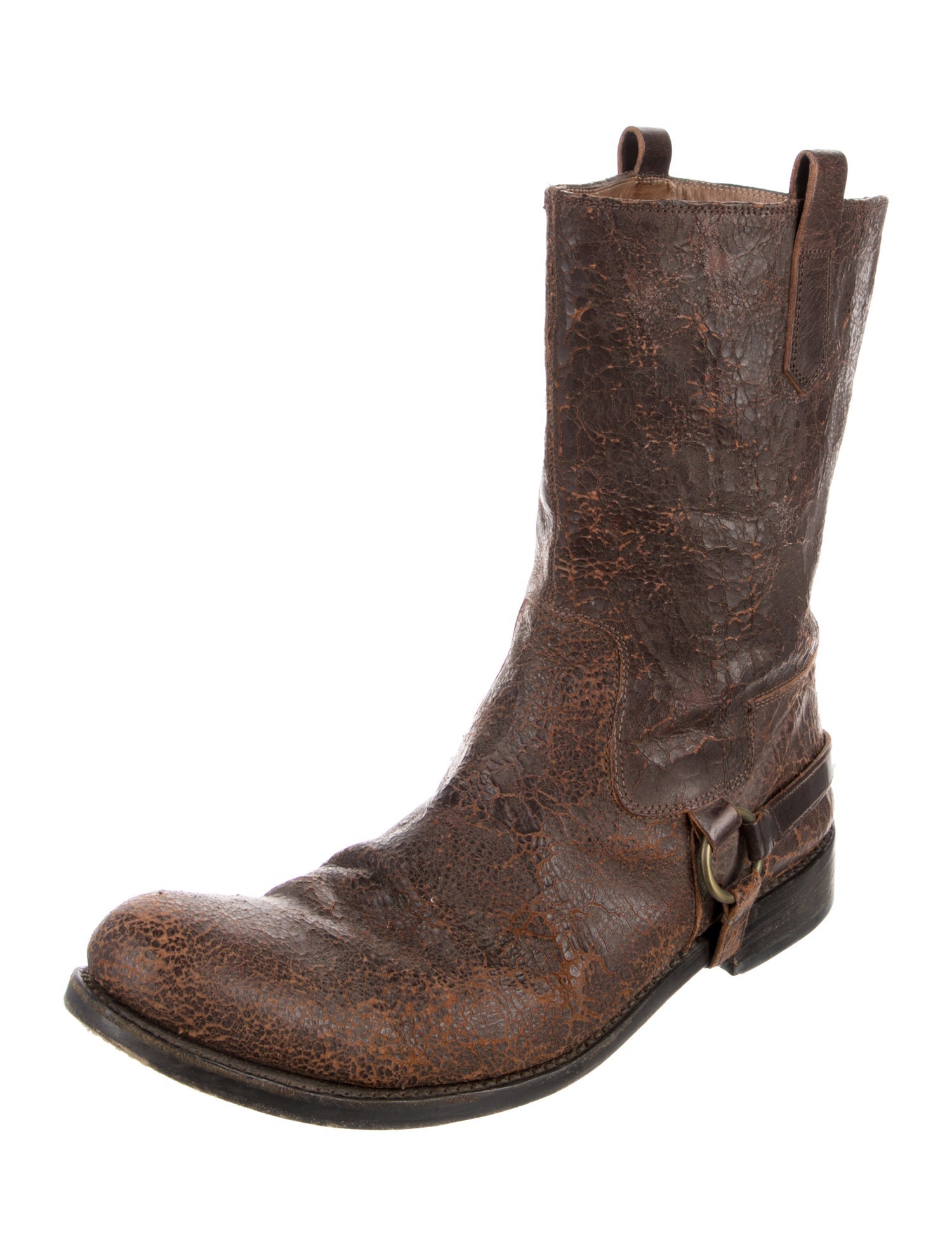 John Varvatos Leather Distressed Accents Boots