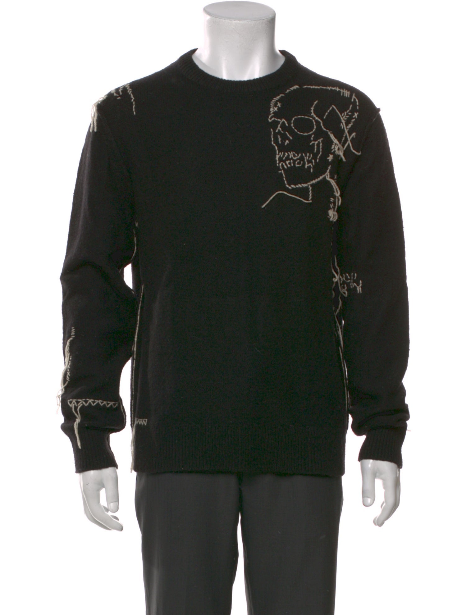 John Varvatos Graphic Print Crew Neck Pullover