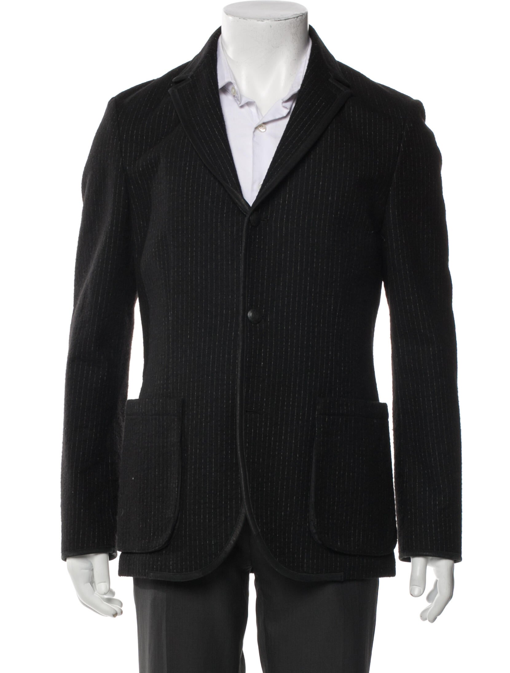 John Varvatos Virgin Wool Striped Blazer