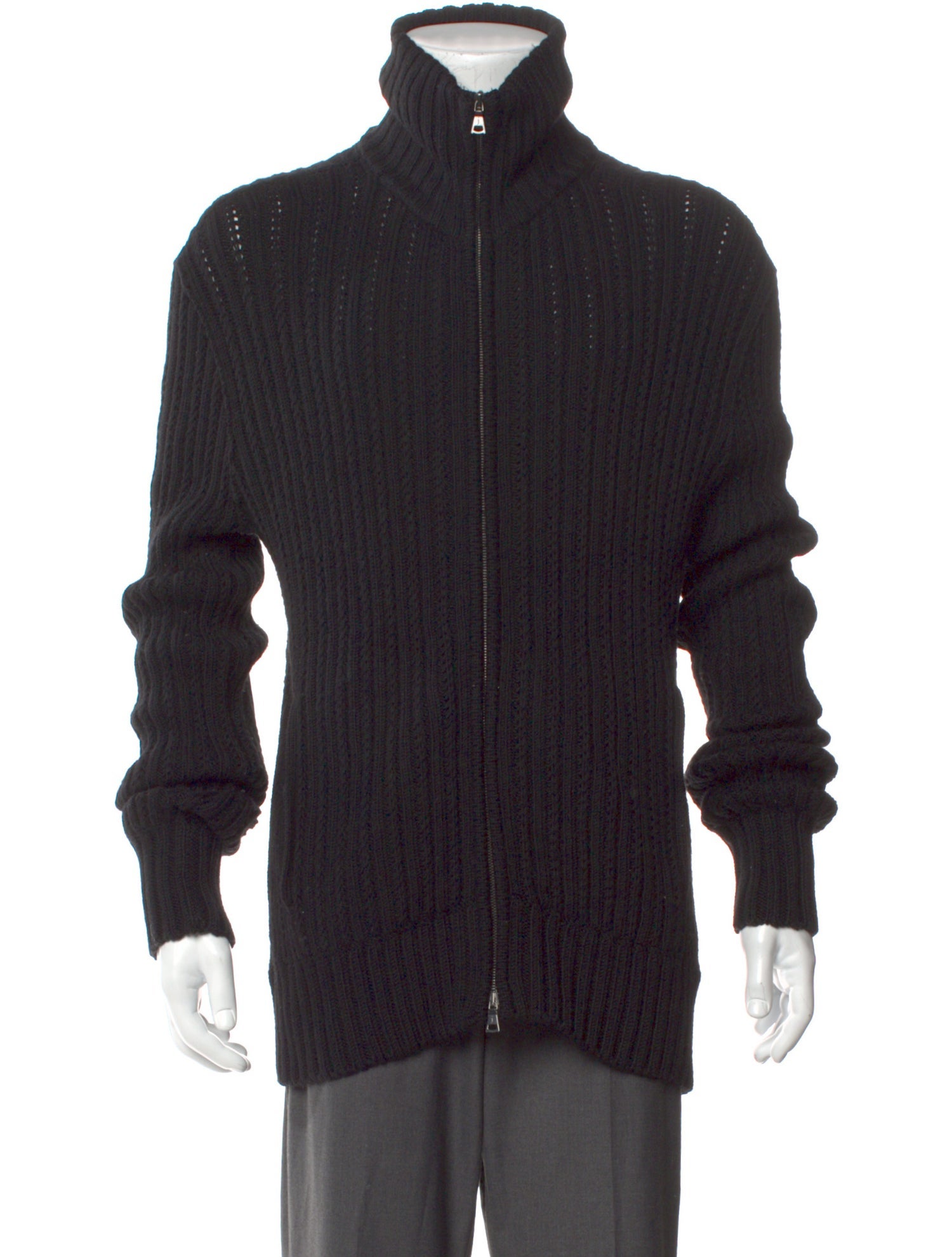 John Varvatos Merino Wool Turtleneck Cardigan