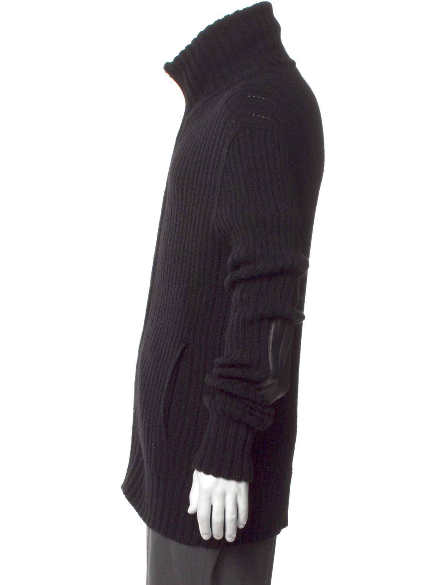 John Varvatos Merino Wool Turtleneck Cardigan