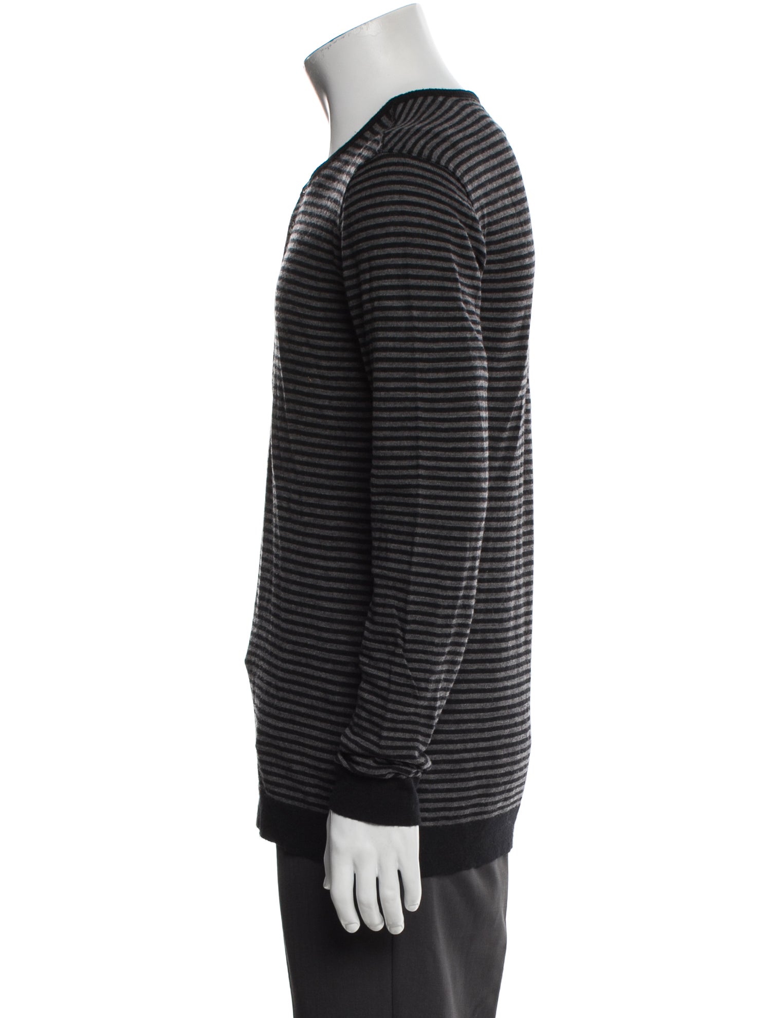 John Varvatos Merino Wool Striped Pullover