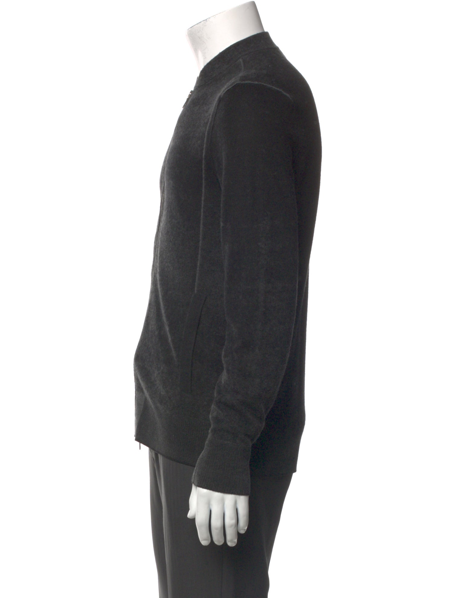 John Varvatos Silk Mock Neck Cardigan