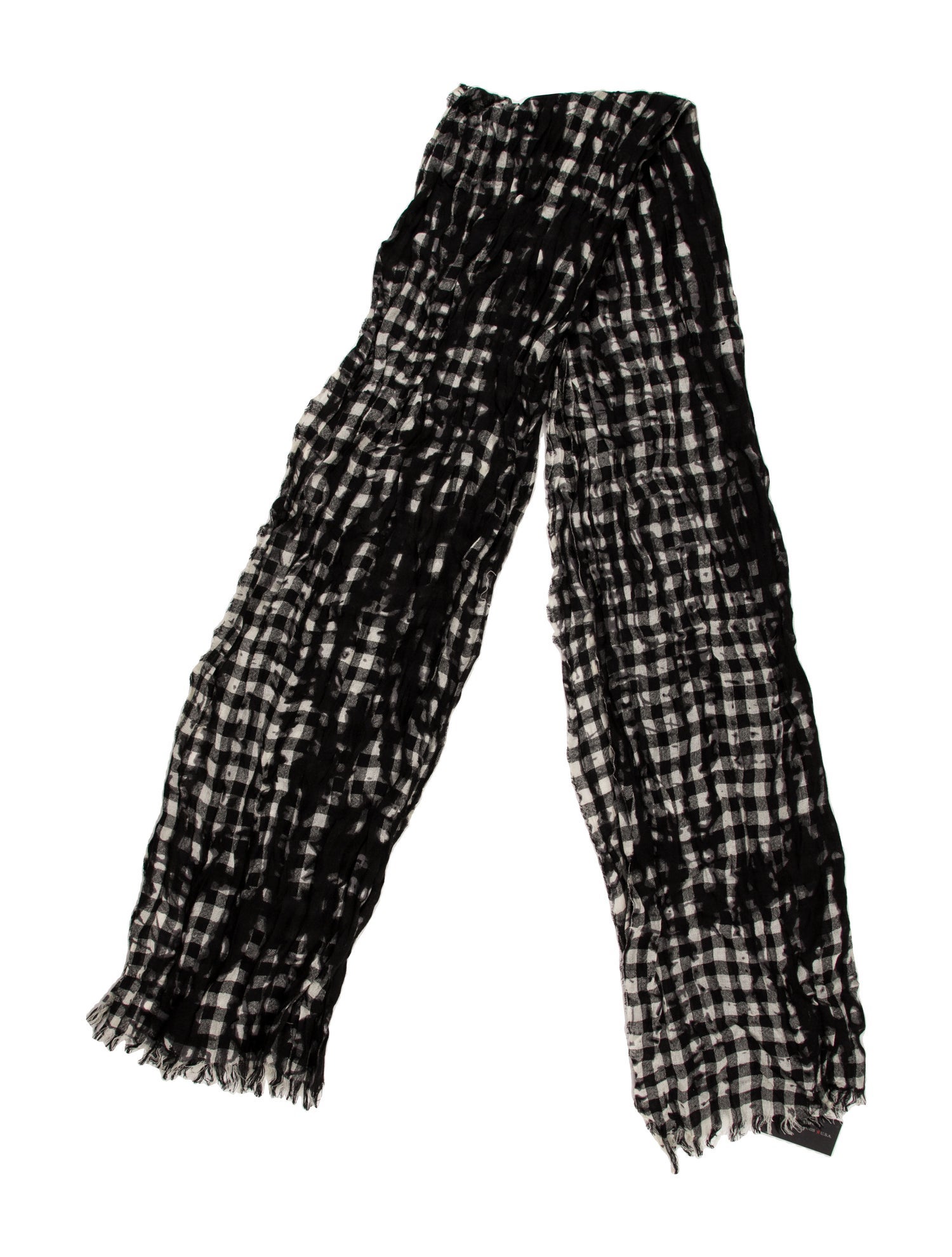John Varvatos Wool Plaid Print Scarf w/ Tags