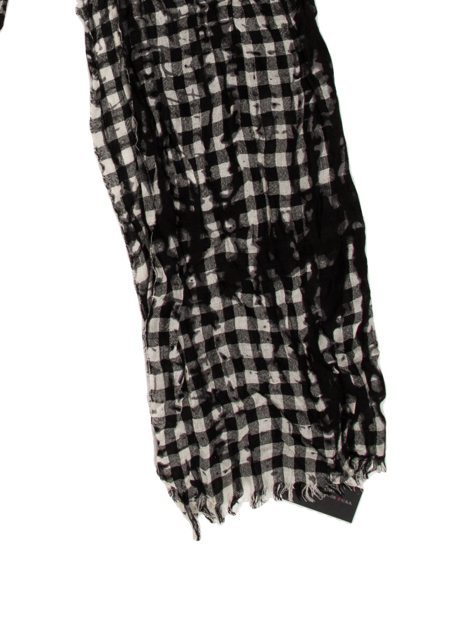 John Varvatos Wool Plaid Print Scarf w/ Tags