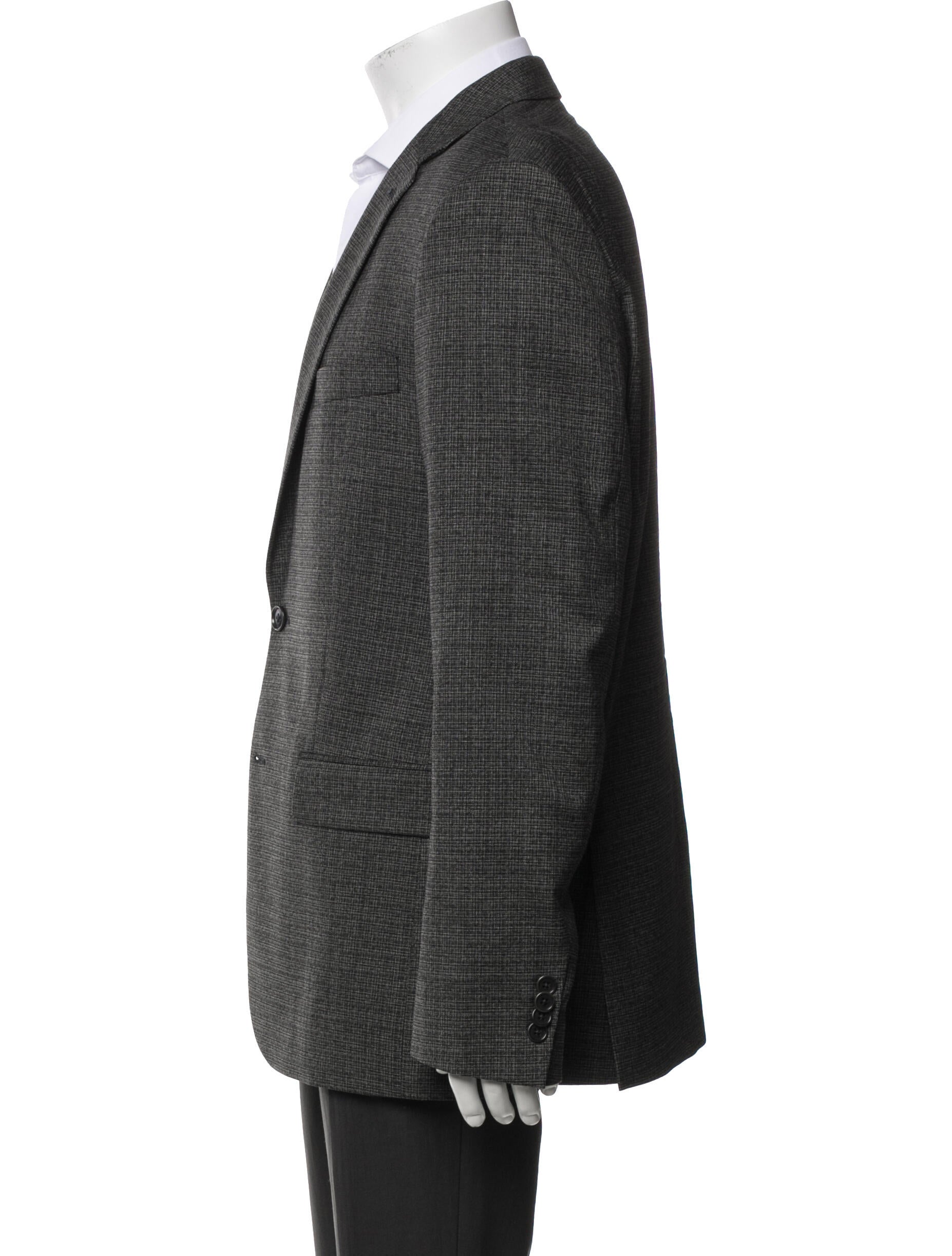 John Varvatos Wool Plaid Print Blazer