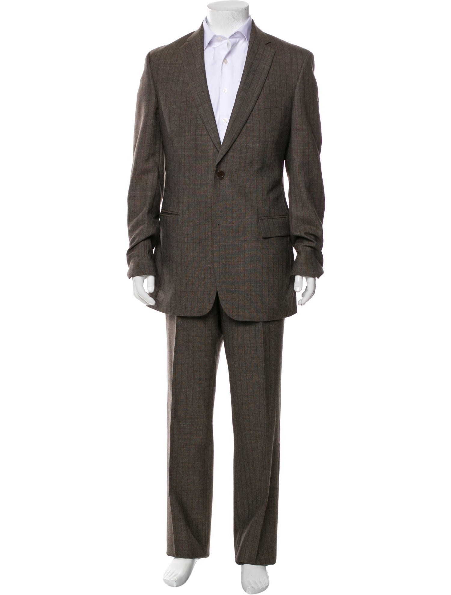 John Varvatos Wool Plaid Print Two-Piece Blazer