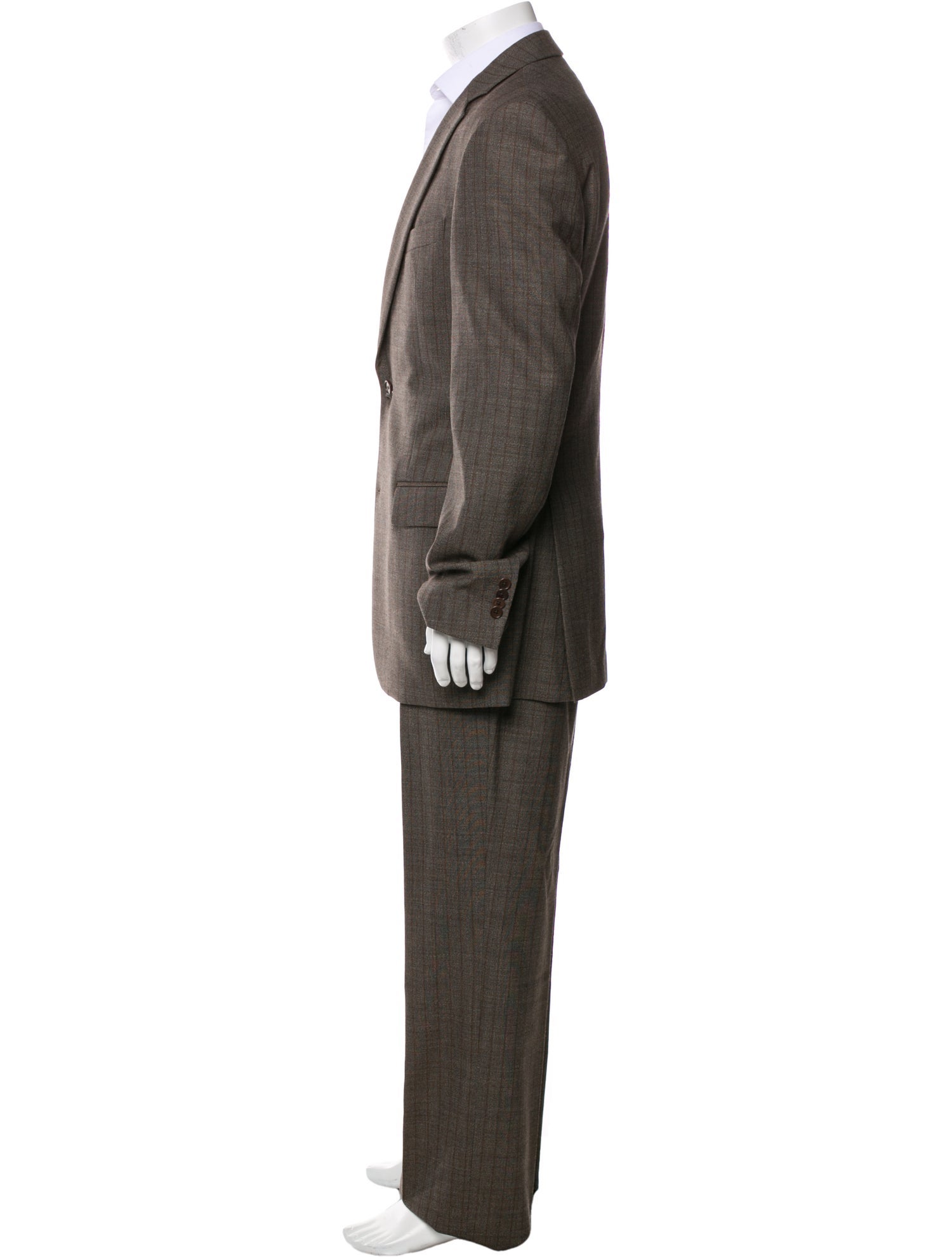 John Varvatos Wool Plaid Print Two-Piece Blazer