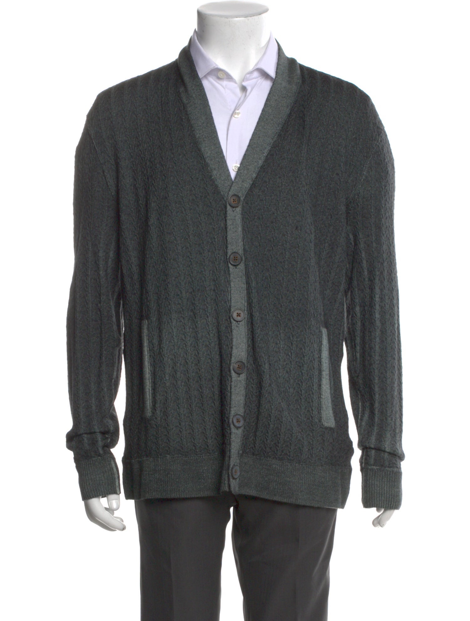 John Varvatos Merino Wool V-Neck Cardigan