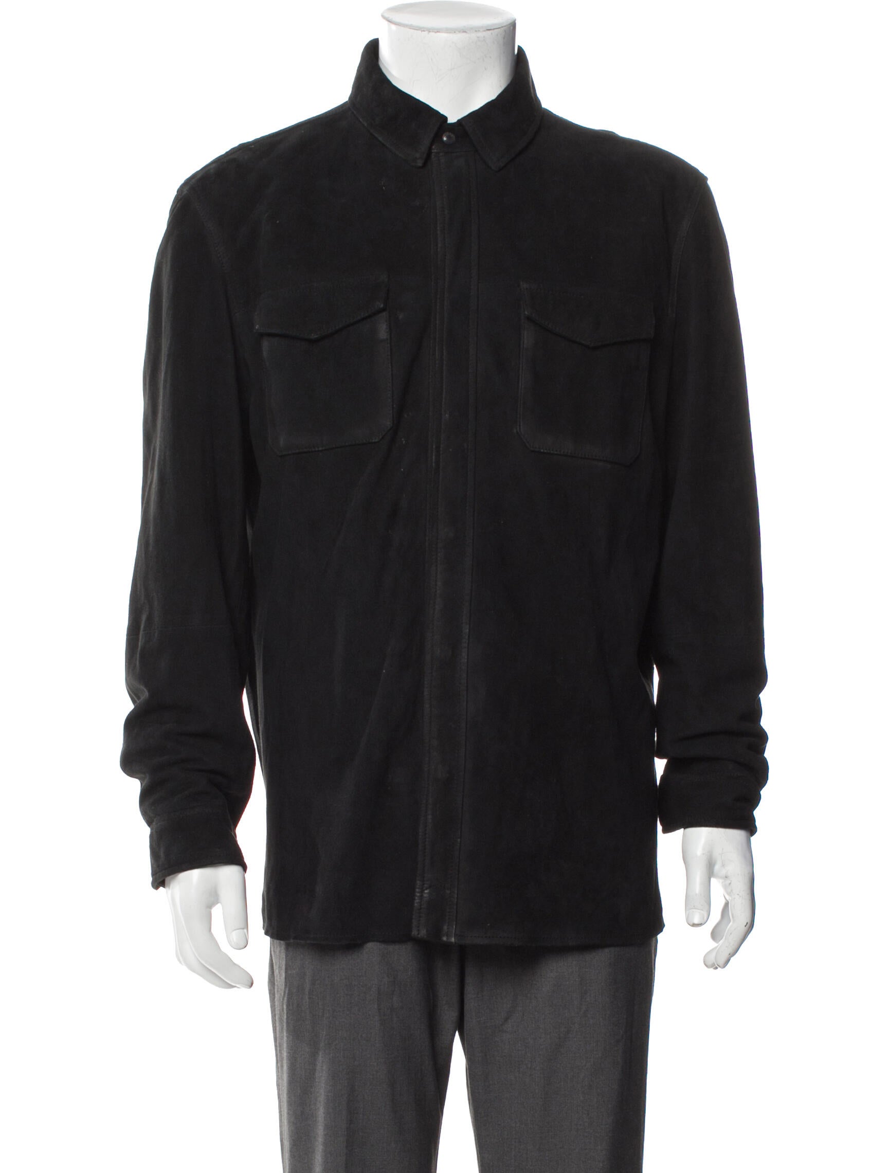John Varvatos Goat Leather Utility Jacket