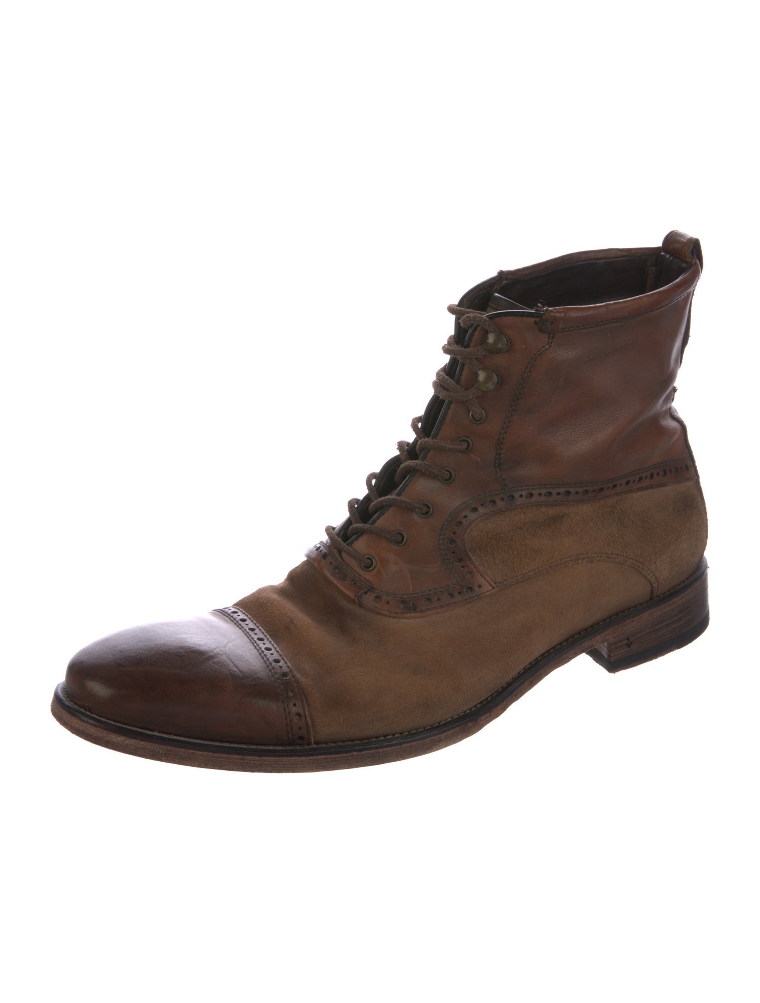 John Varvatos Leather Lace-Up Boots