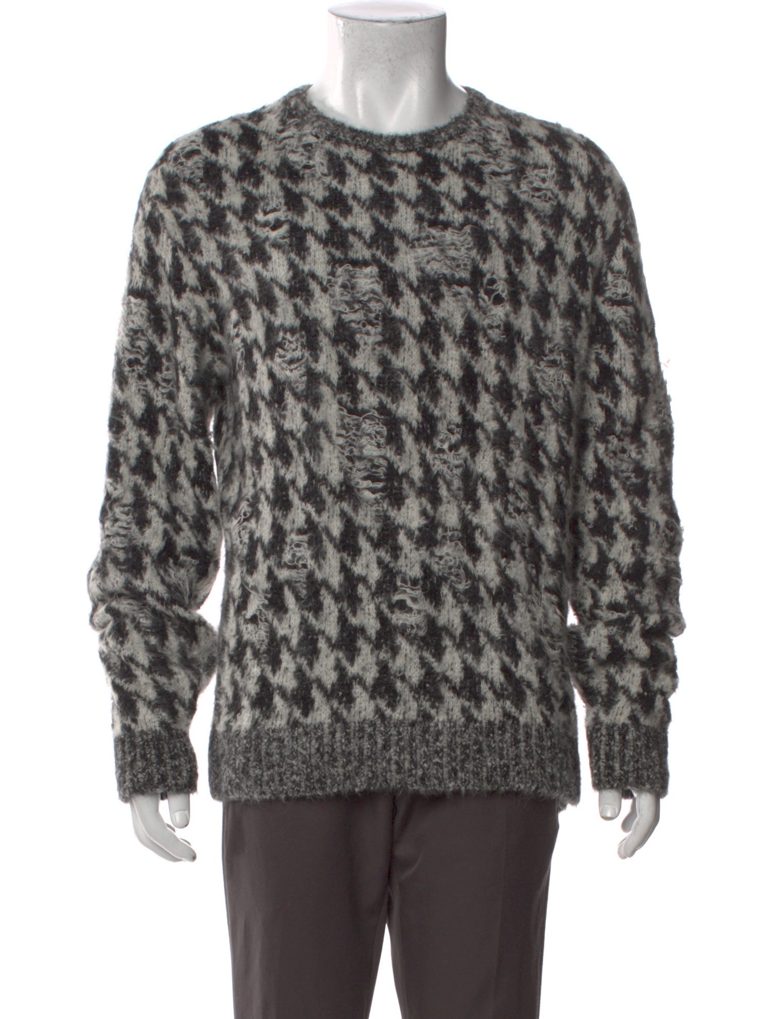 John Varvatos Alpaca Houndstooth Print Pullover