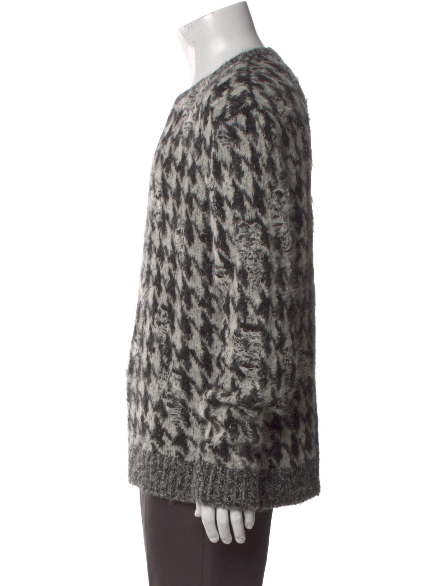 John Varvatos Alpaca Houndstooth Print Pullover