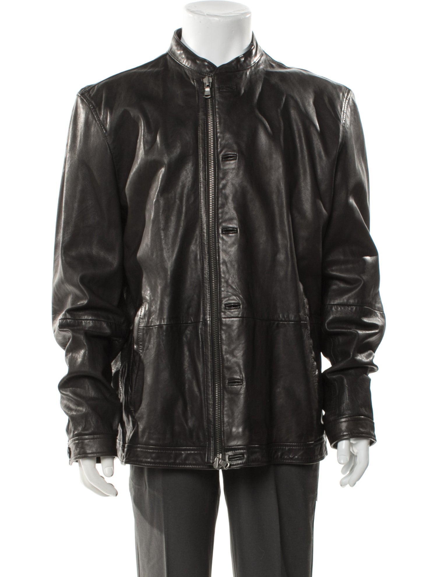 John Varvatos Eel Skin Moto Jacket