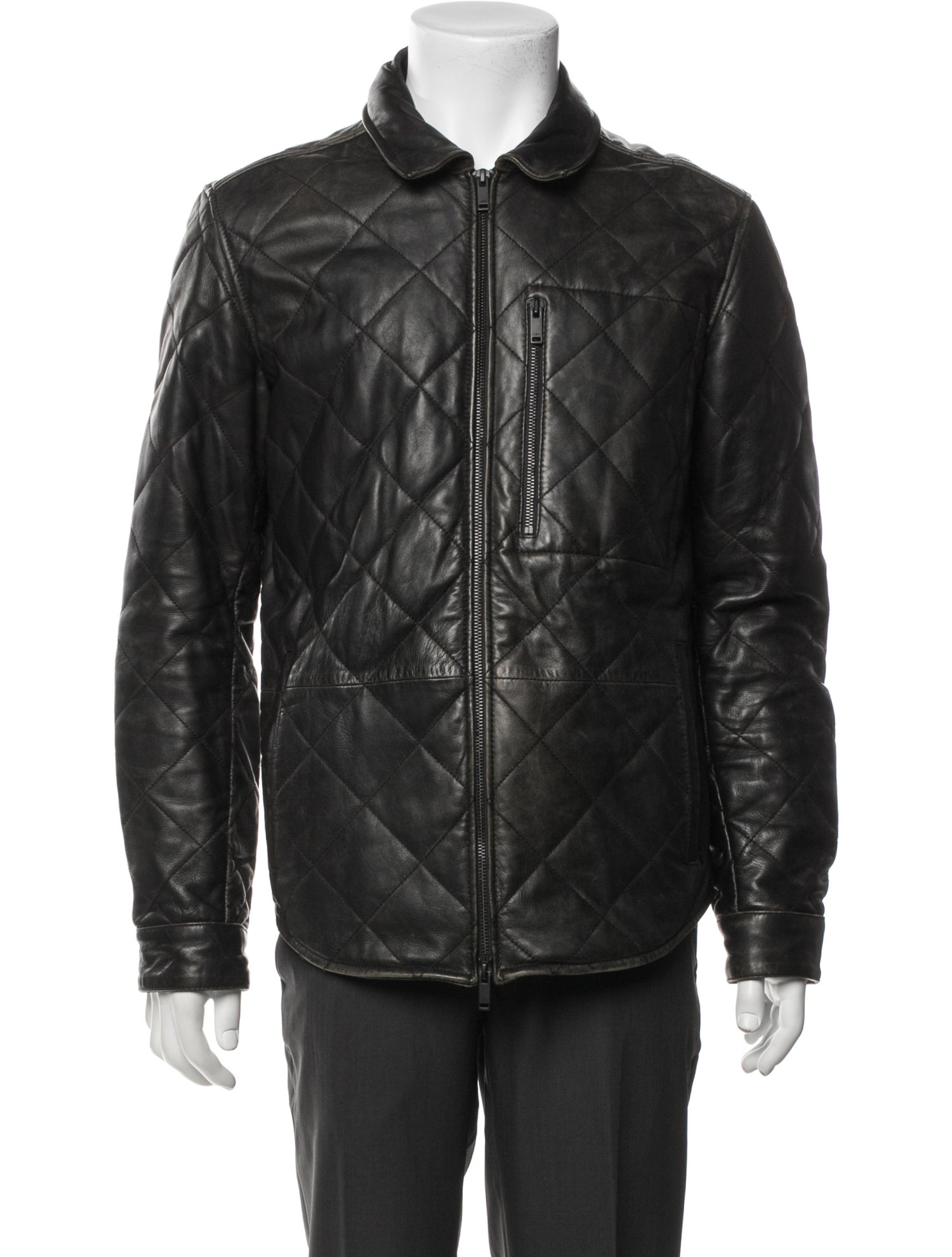 John Varvatos Leather Utility Jacket