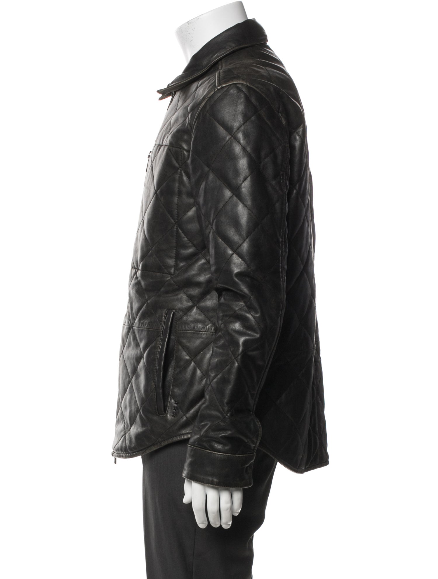 John Varvatos Leather Utility Jacket