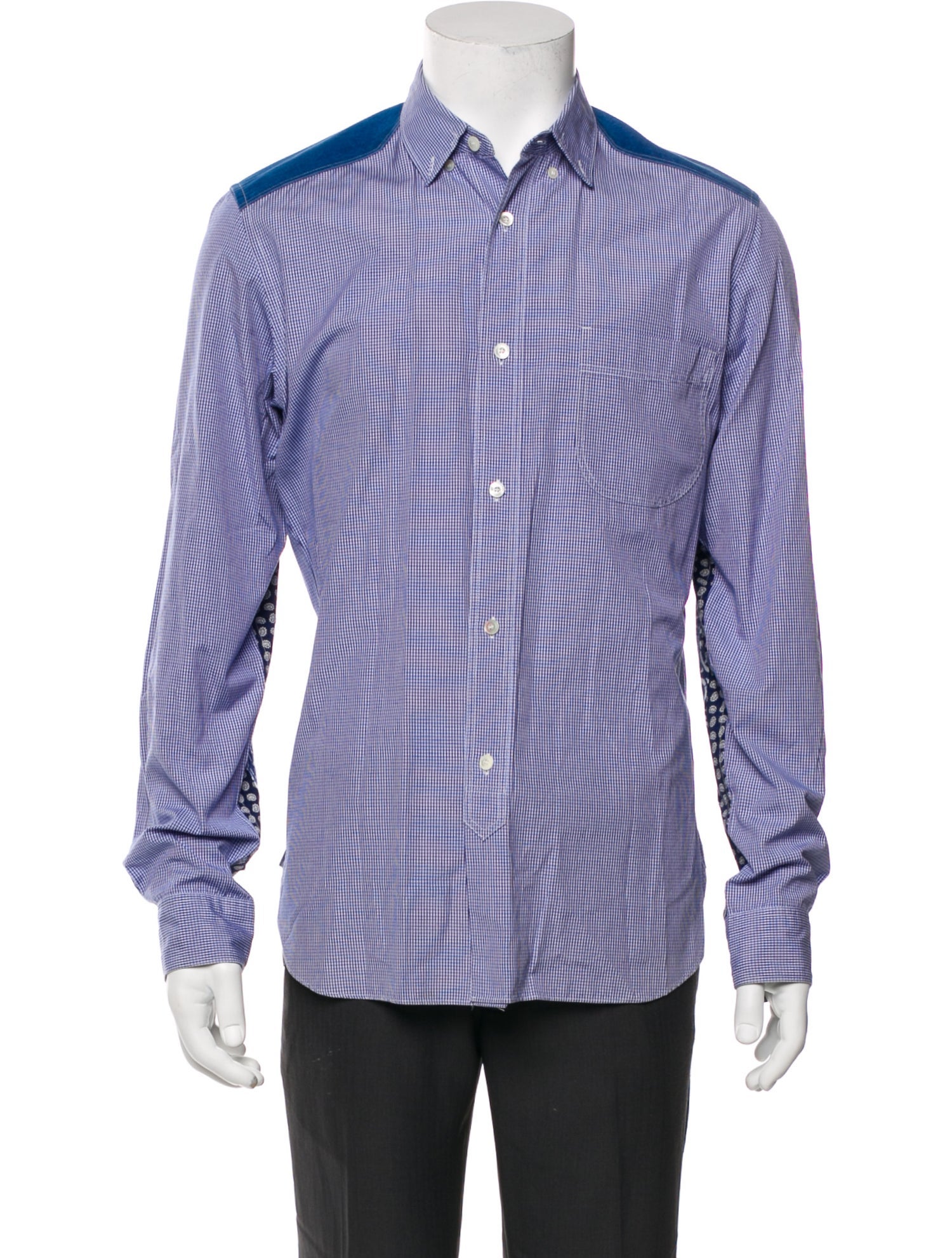 Junya Watanabe Comme des Garçons MAN Plaid Print Long Sleeve Dress Shirt