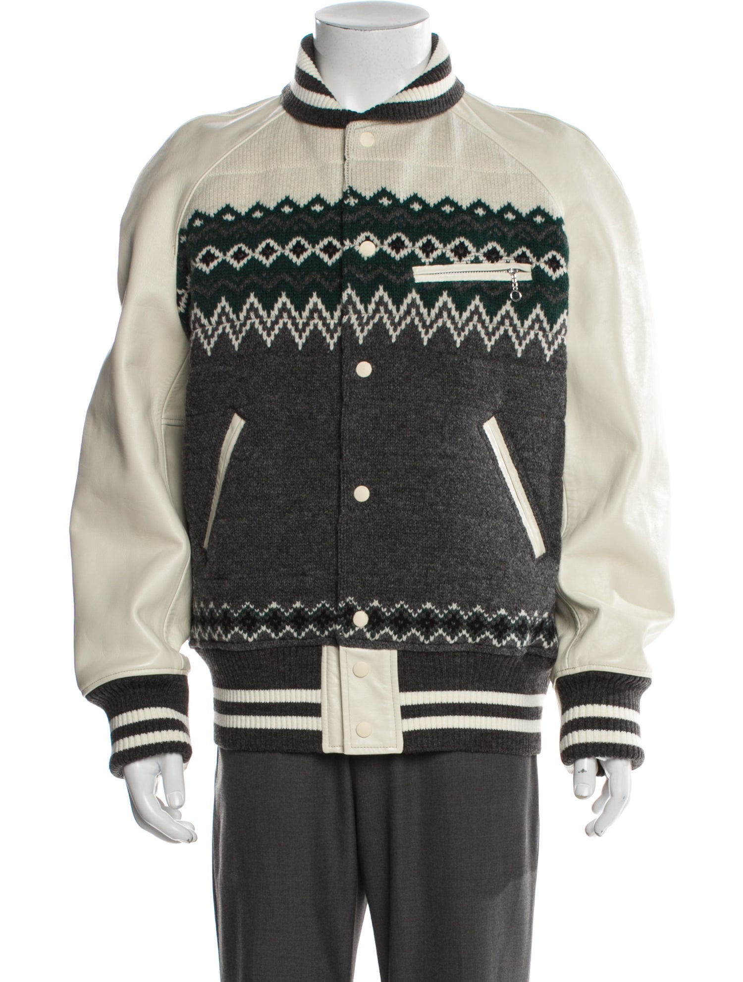 Junya Watanabe Comme des Garçons MAN Wool Striped Varsity Jacket