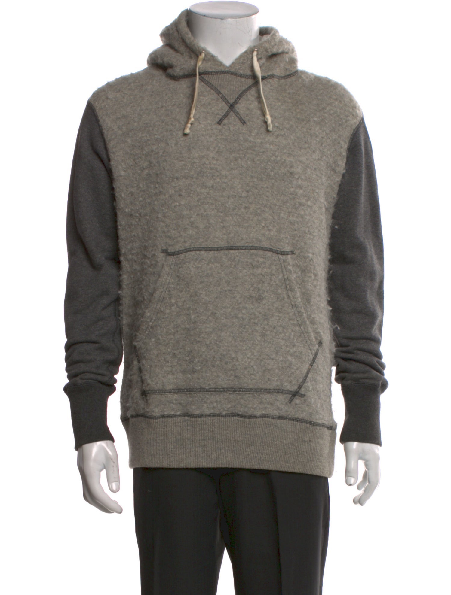 Junya Watanabe Comme des Garçons MAN Colorblock Pattern Crew Neck Hoodie