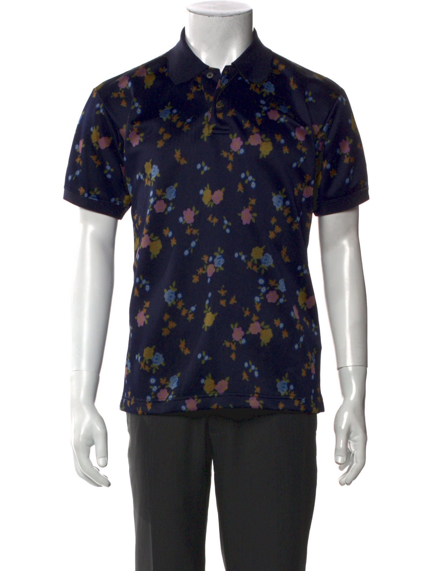 Junya Watanabe Comme des Garçons MAN Floral Print Collar Polo Shirt