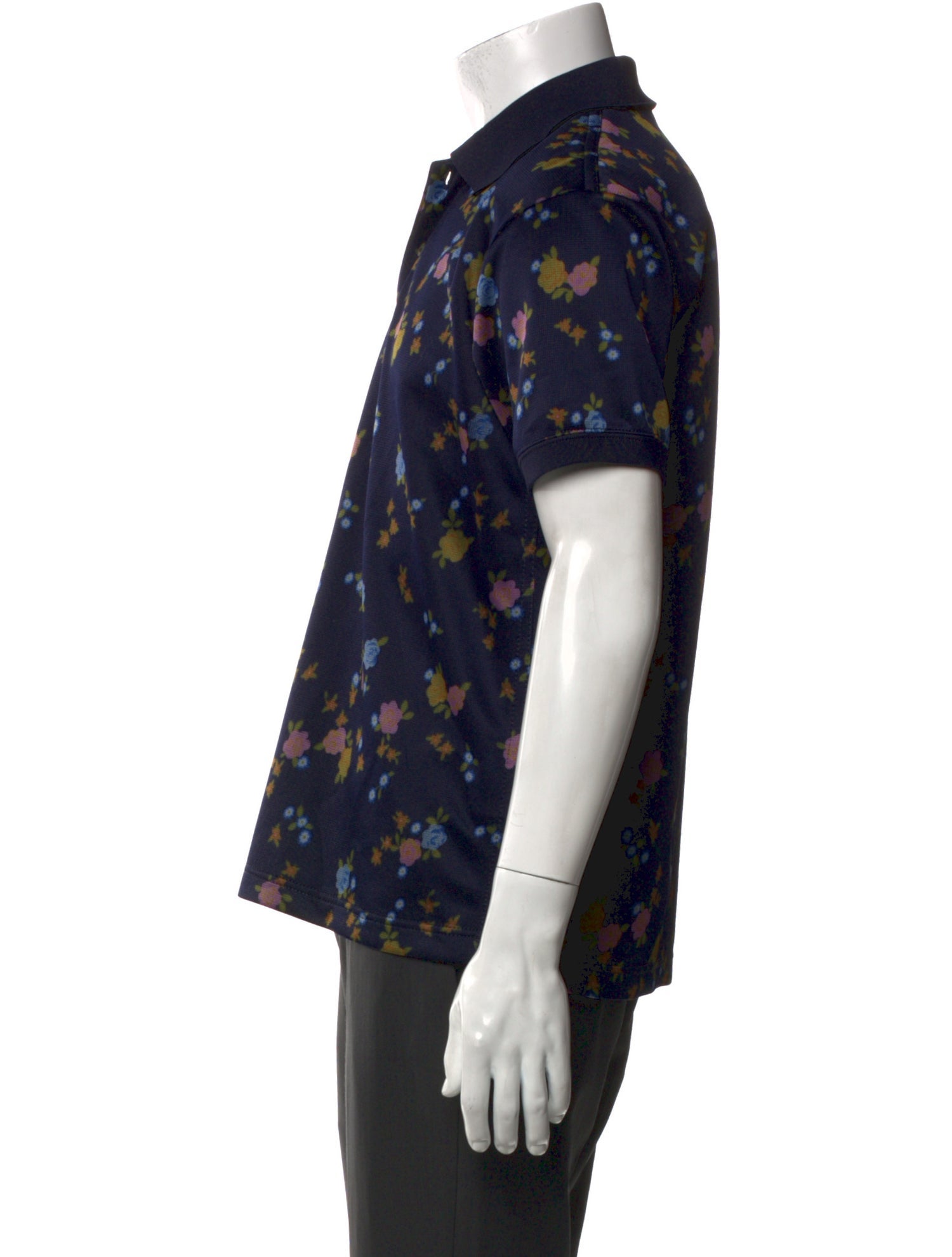 Junya Watanabe Comme des Garçons MAN Floral Print Collar Polo Shirt
