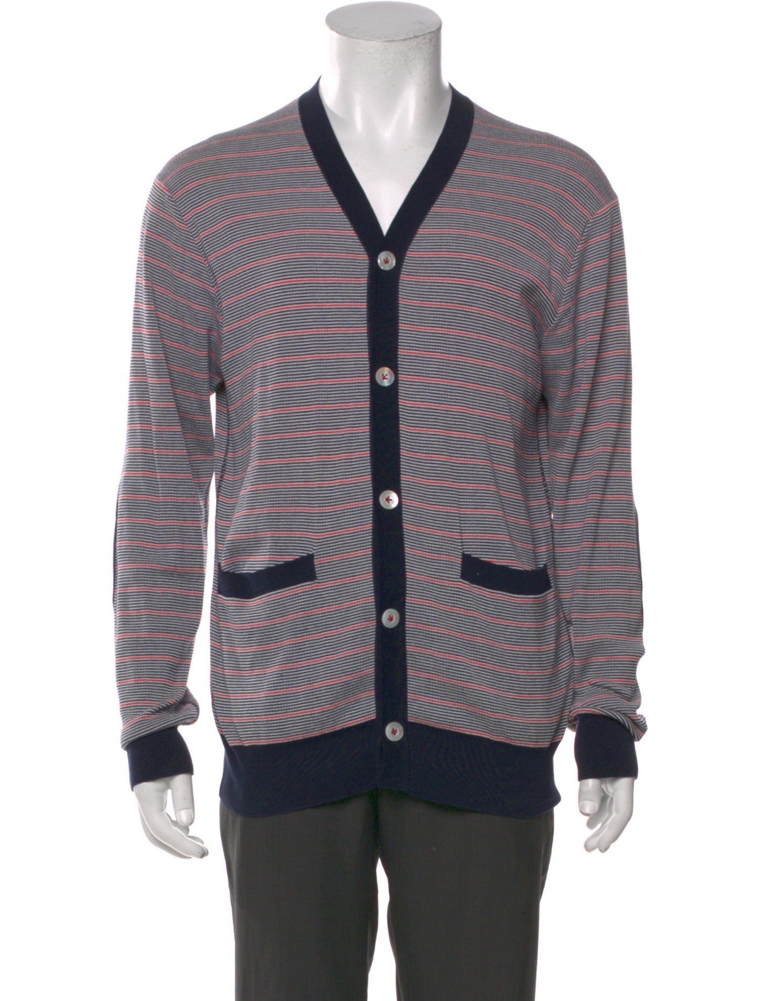 Junya Watanabe Comme des Garçons MAN Striped V-Neck Cardigan