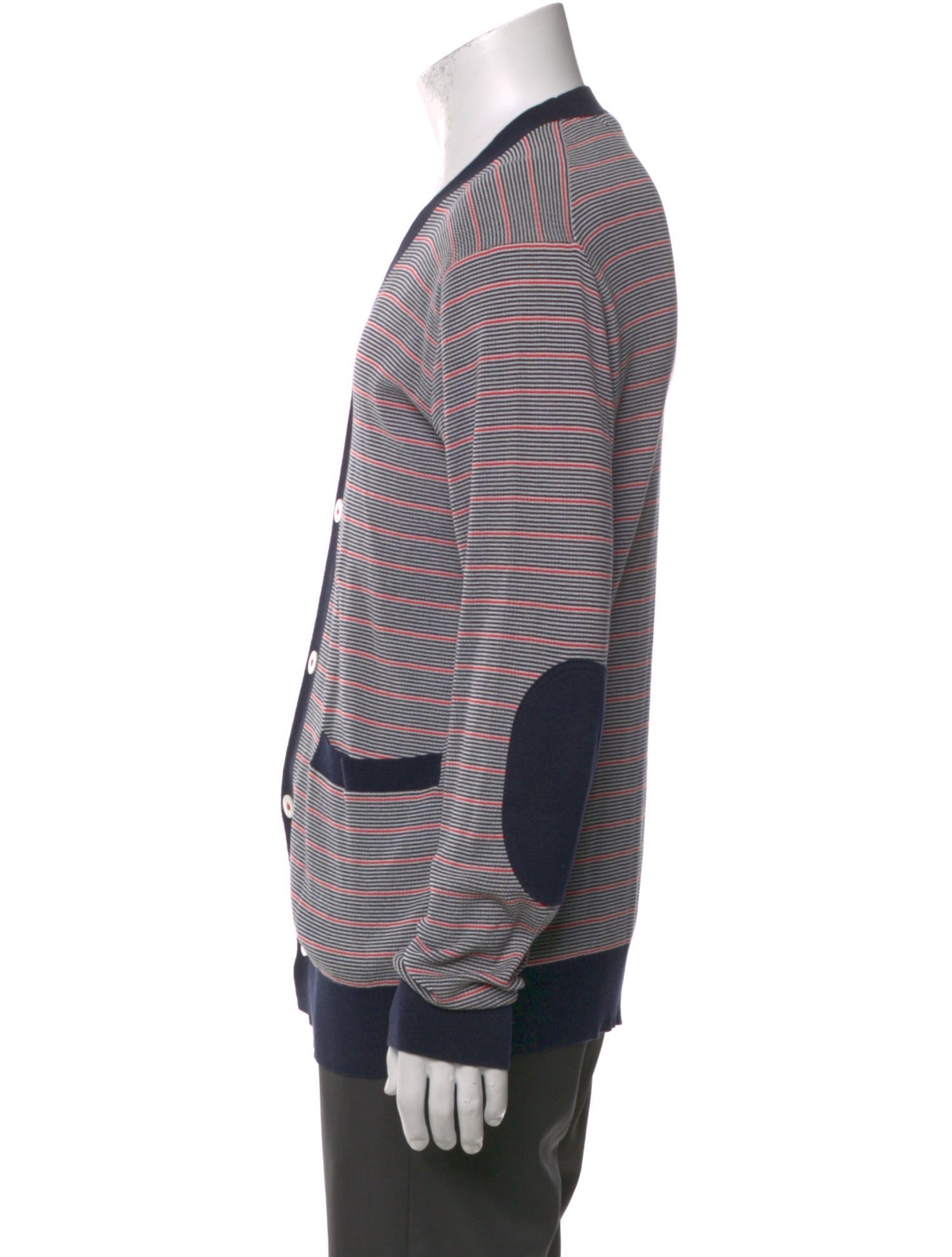 Junya Watanabe Comme des Garçons MAN Striped V-Neck Cardigan