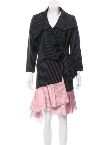 J.W. Anderson Bow-Accented Pinstripe Blazer