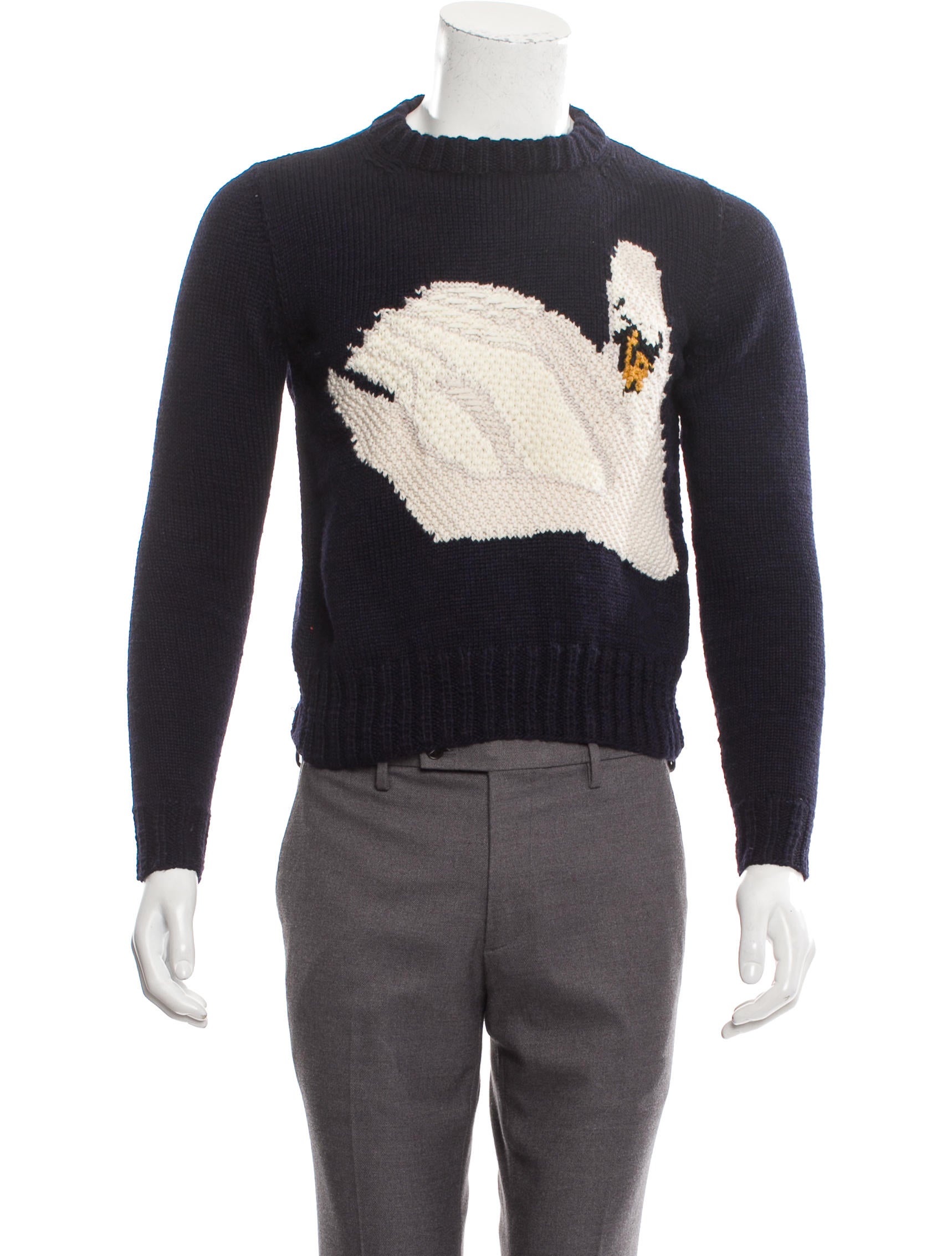 J.W. Anderson Hand Knit Swan Jumper w/ Tags - Blue Sweaters