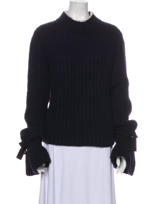 J.w. Anderson Alpaca Mock Neck Sweater Blue