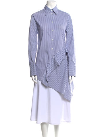 J.w. Anderson Tops Striped Long Sleeve Button-Up Top Us4, UK8 | S