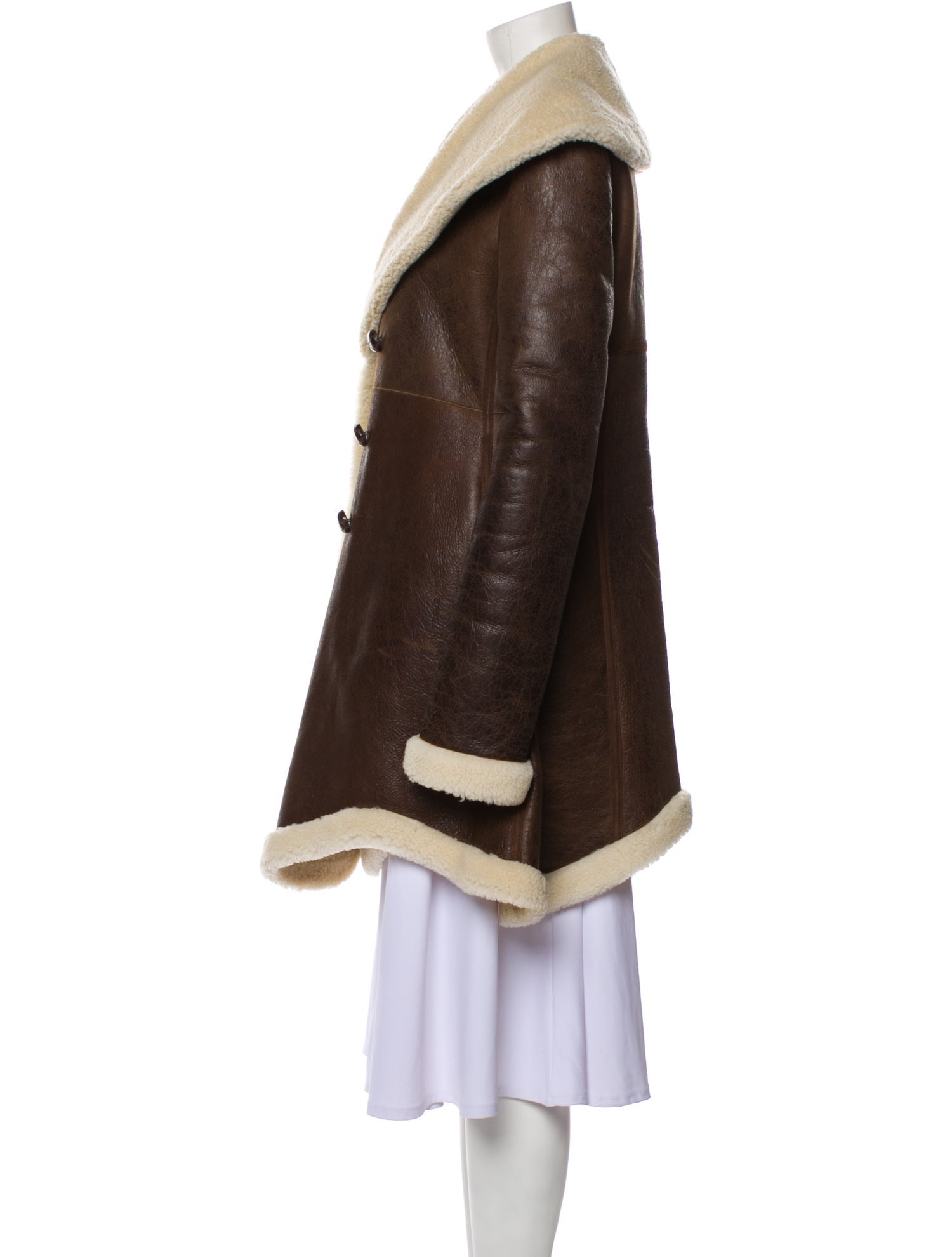 J.W. Anderson Lamb Leather Colorblock Pattern Fur Coat
