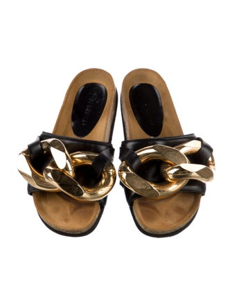 J.W. Anderson Leather Chain-Link Accents Slides