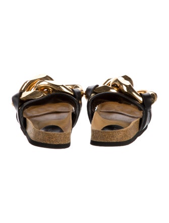 J.W. Anderson Leather Chain-Link Accents Slides